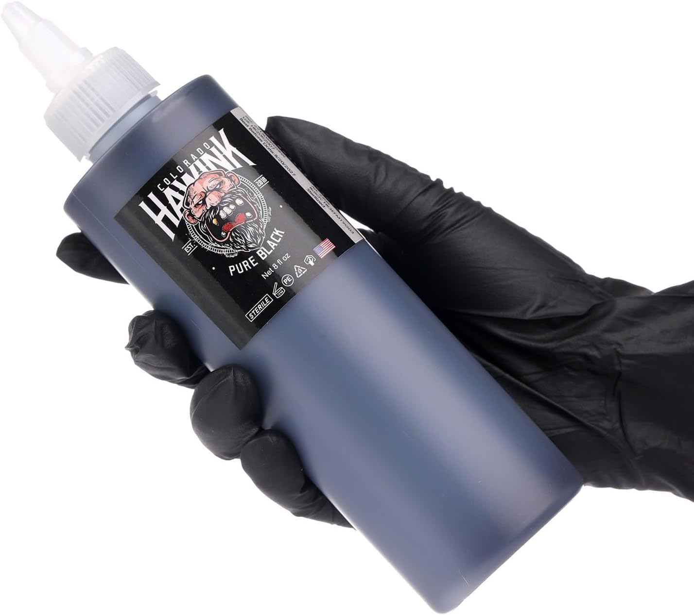 HAWINK Encre Tatouage Noir Pur Professionnel 240ml (8oz) Accessoire de Tatouage Tattoo Black Ink TI203-240-001