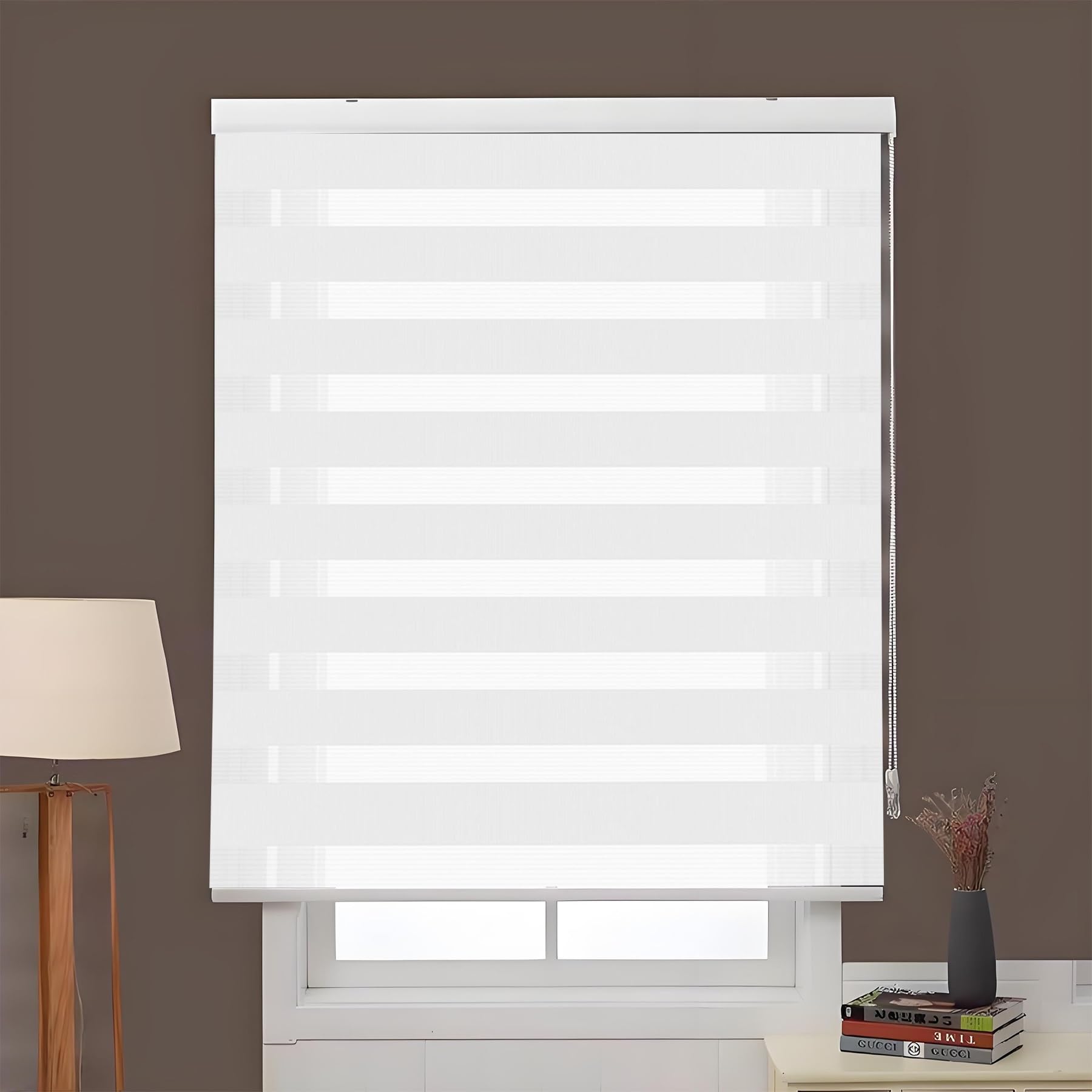 Thermal Blackout Blinds 40 x 240 cm Plain Colored Uv-Resistant Day and Night Blinds Curtains with Install Accessories for Window and Door, White