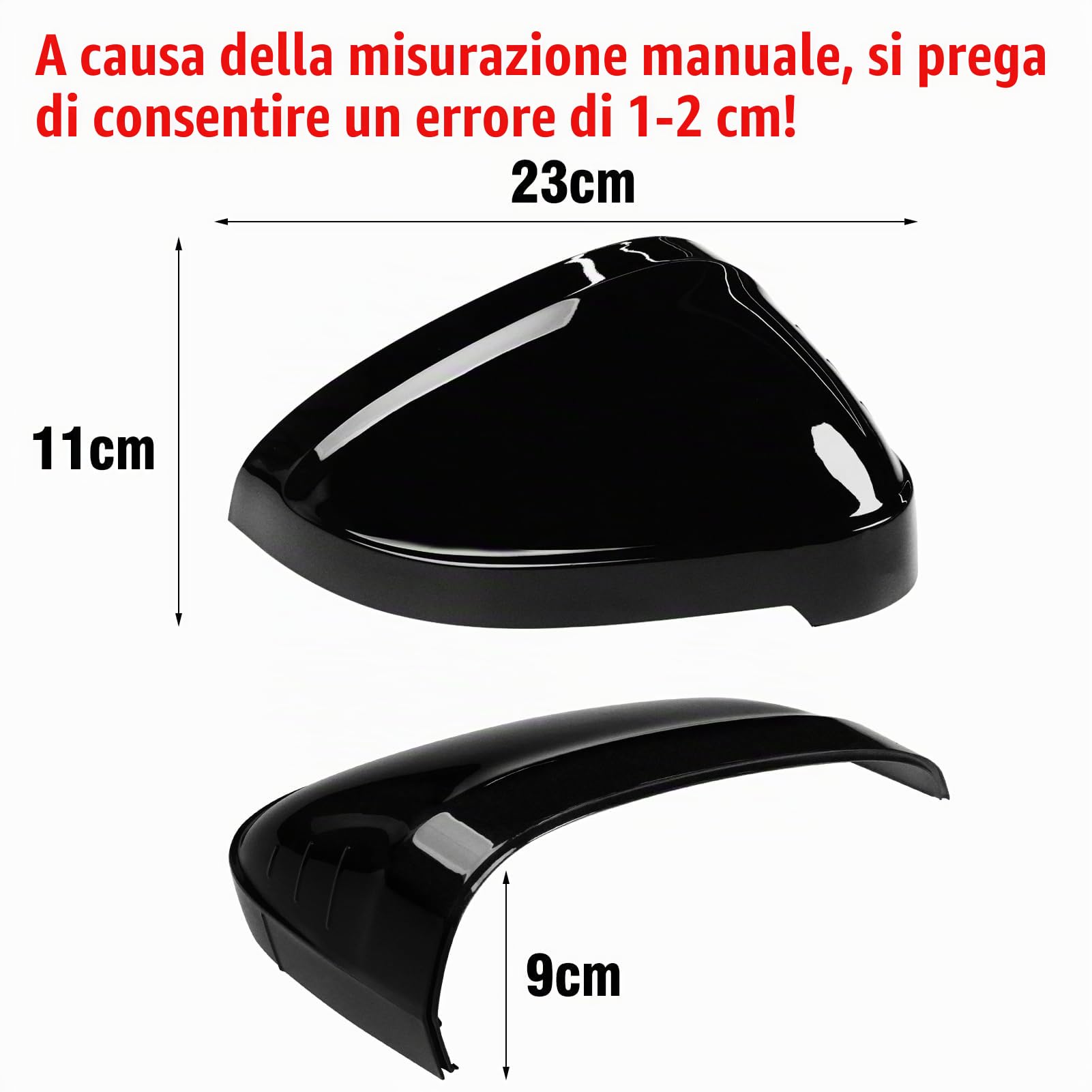 TTCR-II 2PCS Compatibile con Calotte Specchietti Audi A4 A5 RS4 B9 S5 RS5 | Sinistra + Destra Laterale Copri Specchietto Retrovisore A4 A5 RS4 2017 2018 2019 2020 2021 2022 2023 non Side Assist-Nero
