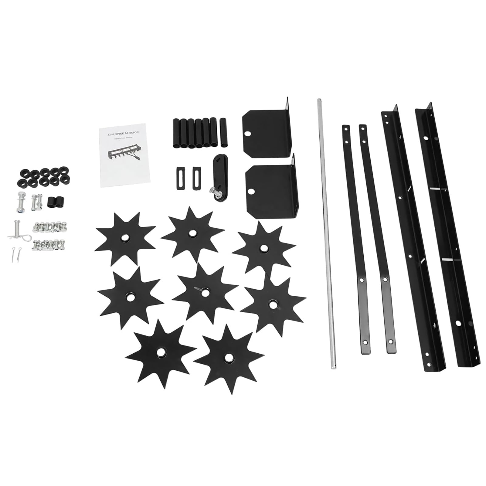 Aireador CéSped Manual 81 CM, Tractor con PúAs PenetracióN Profunda, Aireador PúAs Remolcable, con PúAs Acero Galvanizado Y Barra Remolque Ancha, para Jardines, CéSpedes Y Granjas