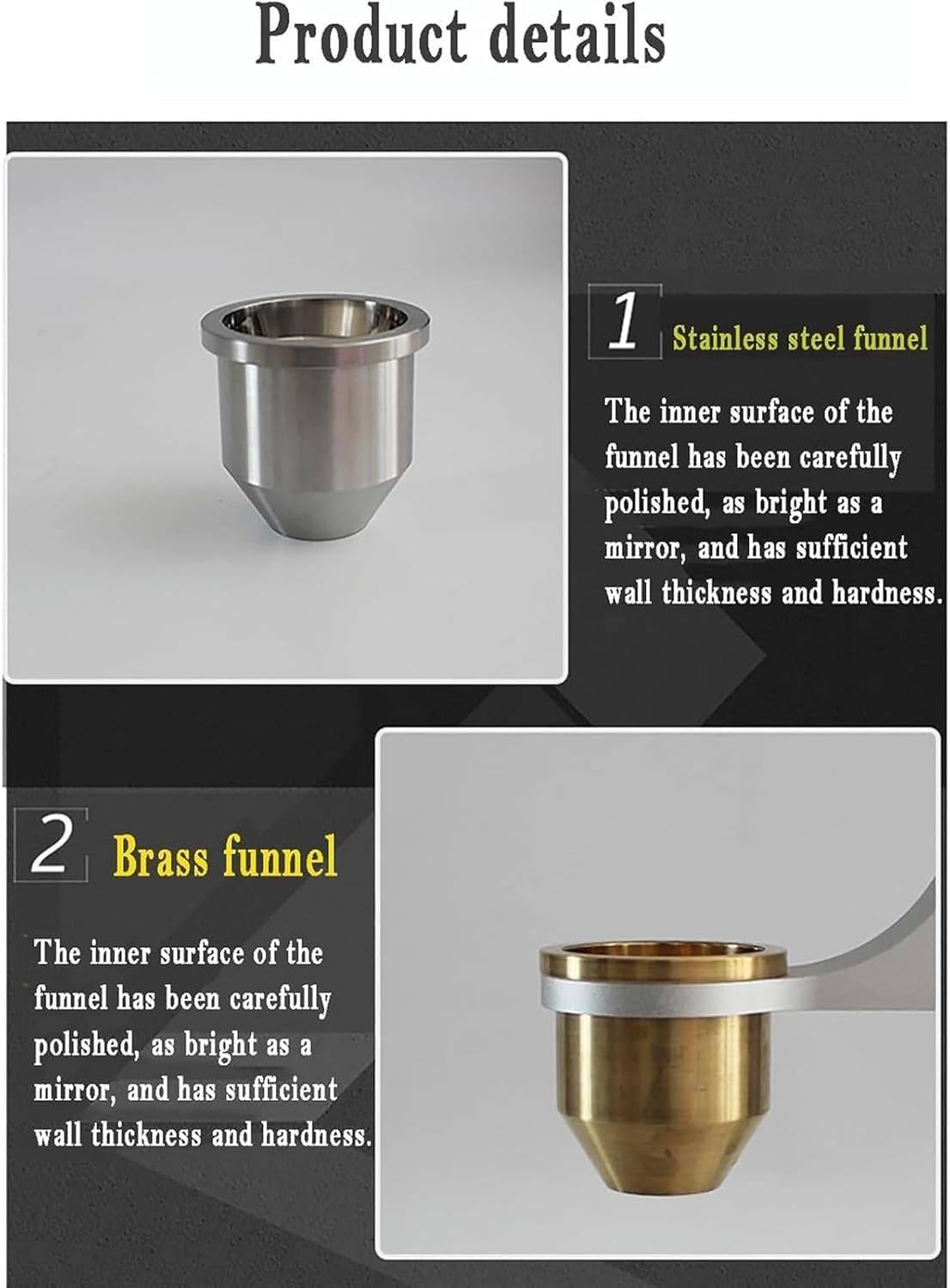 Medidor De Flujo Hall, Medidor De Densidad Aparente De Polvo Y Probador De Flujo con Embudos De Acero Inoxidable De 2,5 Y 5 Mm para Probar El Flujo Y La Densidad Aparente,