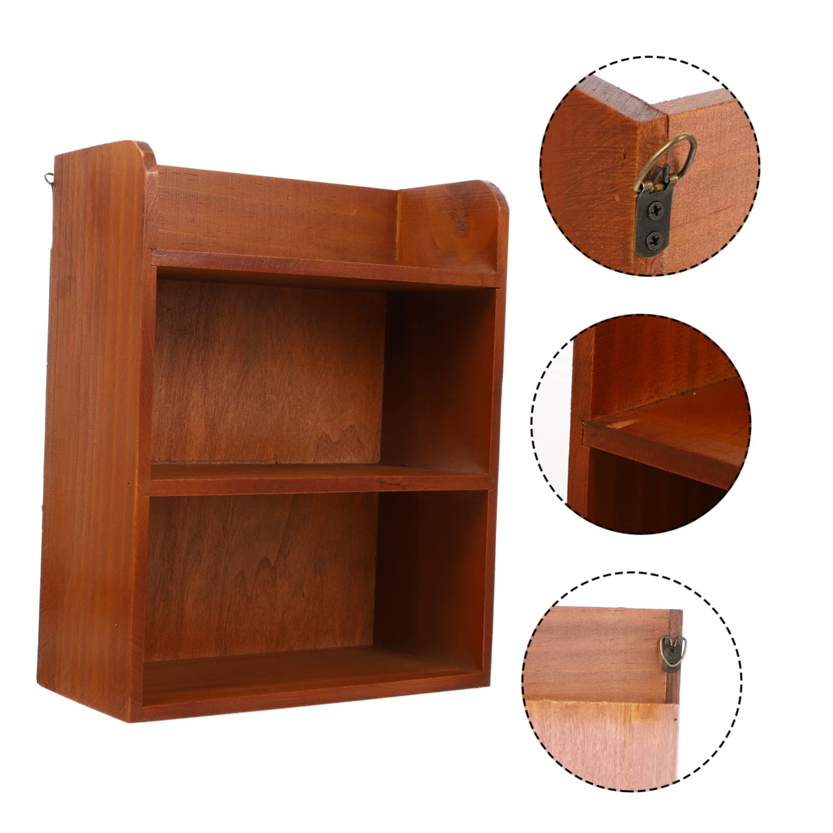 Lot de 2 étagères à épices en bois avec étagère extensible, support mural pour livres et tiroirs de rangement de bureau