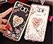 Galaxy Note 5 Floral Crystal TPU Case-Inspirationc Soft Slim Bling Plating Rubber Cover for Samsung Galaxy Note 5 with Rhinestone Diamond and Detachable 360 Ring Stand-Rose Gold and Pink