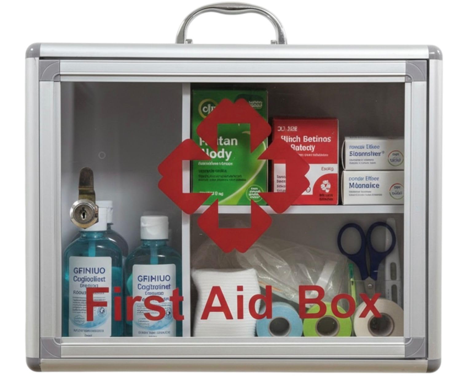 PaulStore Armoire médicale murale verrouillable avec 2 clés (armoire avec poignée)