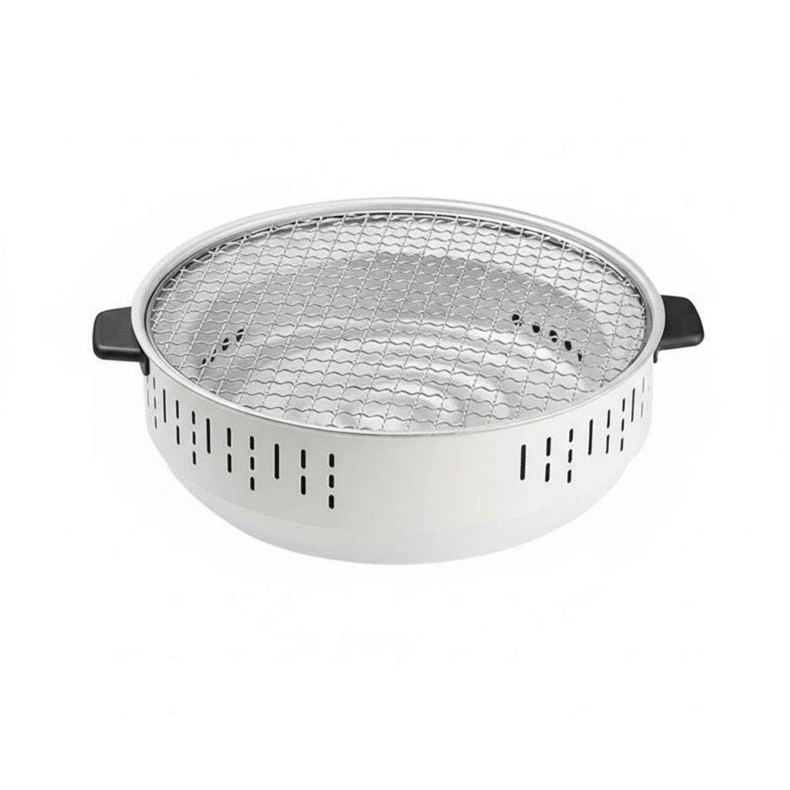 Portable Tabletop Outdoor Grill Multipurpose Indoor Tea Boiling Cooker Multi-Functional Portable Tabletop Grill for Patio, Camping, Parties White Plastic-normal+pan-image-3