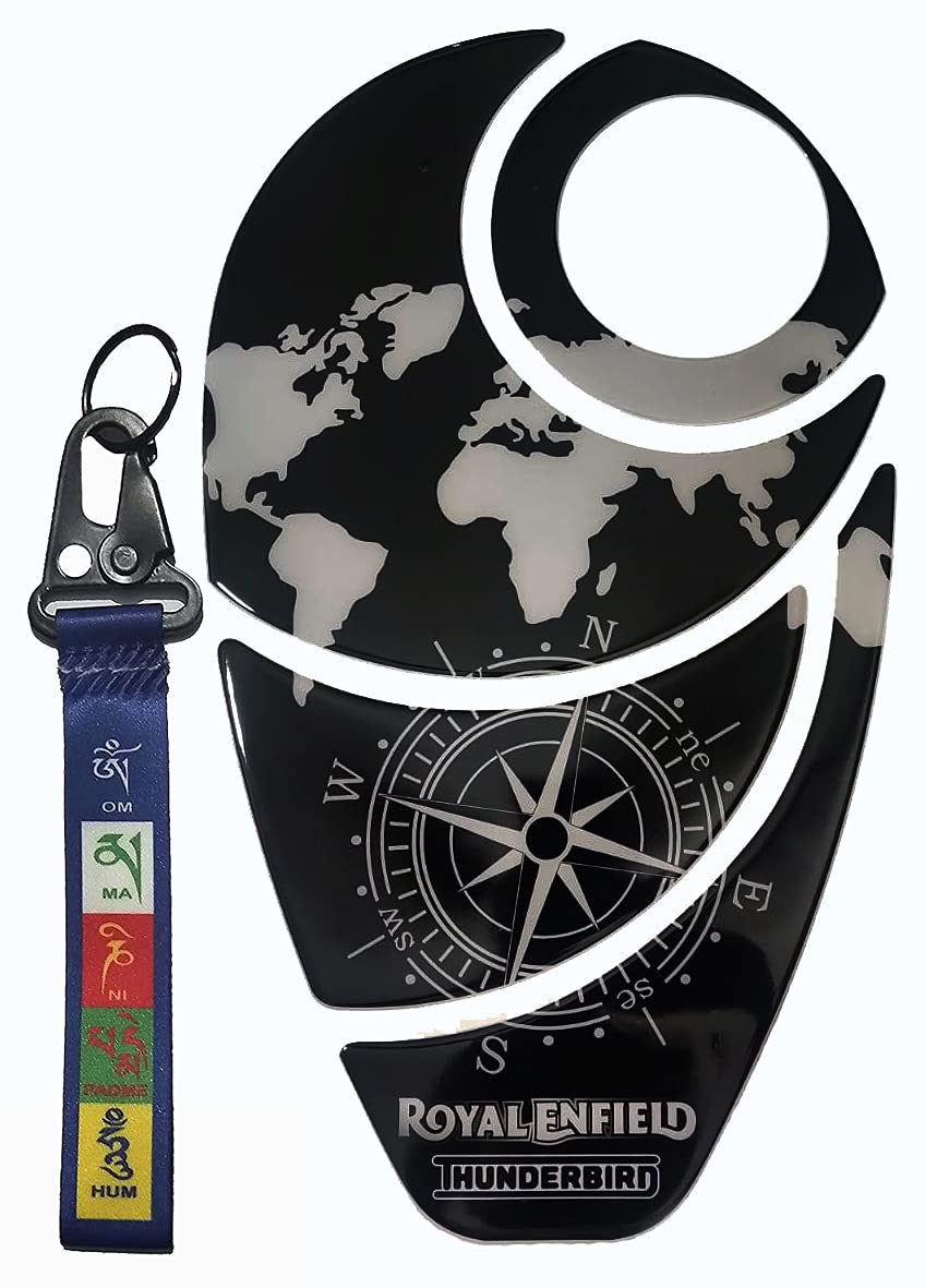 GraphixDesign Polyvinyl Chloride Bullet Bike Thunderbird Tank Pad Protector Self-Adhesive Sticker 3D Emboss Compatible With 350 Standard &500 Electra Waterproof (B)