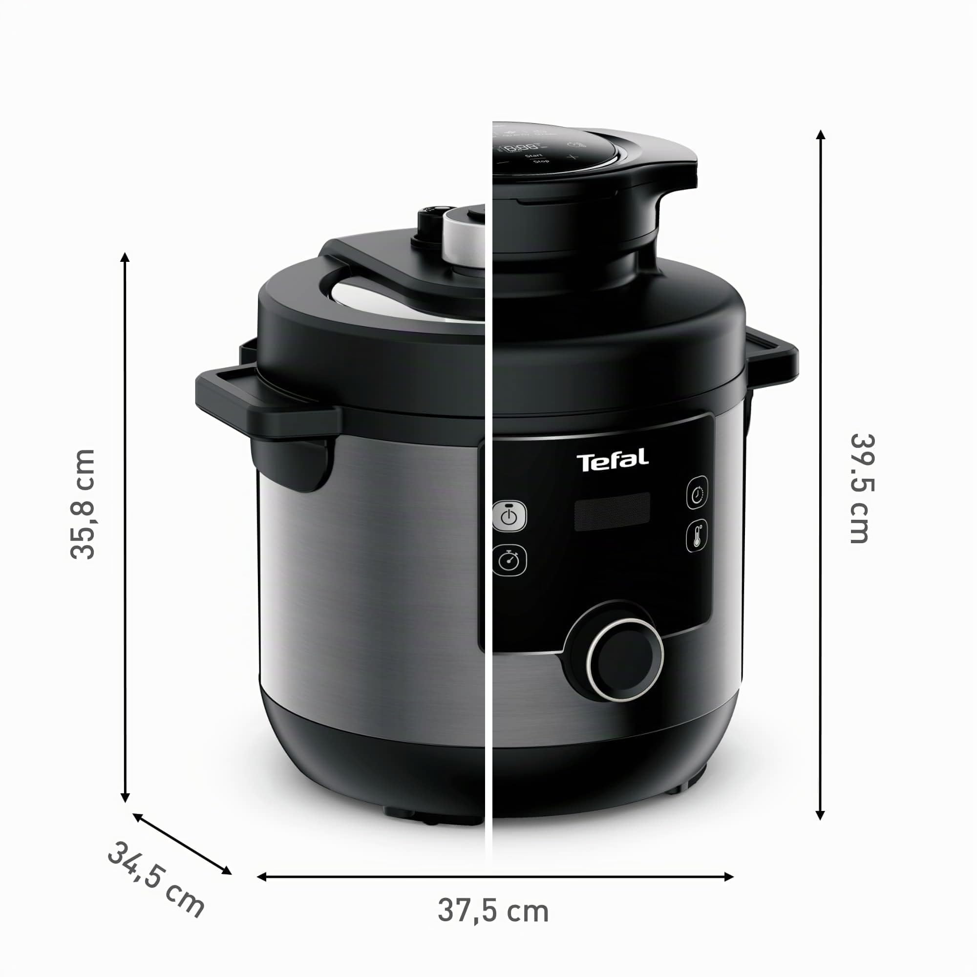 Tefal CY7788 Turbo Cuisine & Fry Multicuiseur | Autocuiseur et friteuse à air chaud | 14 programmes de cuisson automatiques | Couvercle extra Crisp | Polyvalent | Capacité 7,6 l | Avec livret de