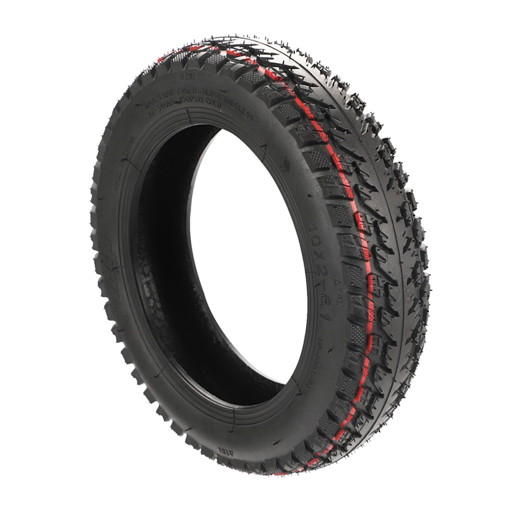Dytebeply 2X 10Inch Modified Off-Road Vacuum Tires 10X2-6.1 Vacuum Tires for M365//1S Front and Back Wheel Tyre Parts