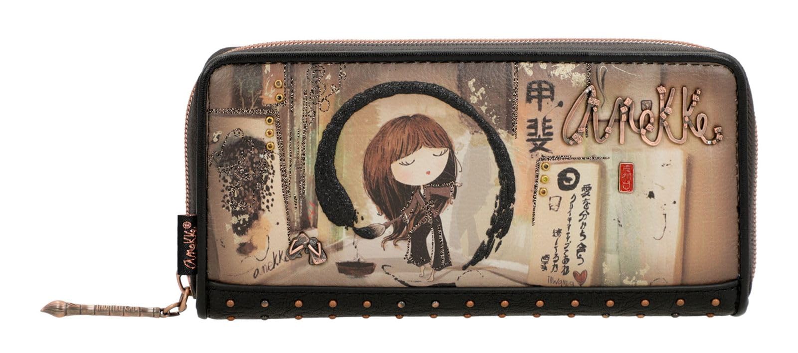Anekke - Große Geldbörse für Damen - RFID-Schutz - Brieftasche aus Kunstleder mit Reißverschluss Shōen - Accessoires und Accessoires für Damen - Maße 21 x 10 x 3 cm, bunt