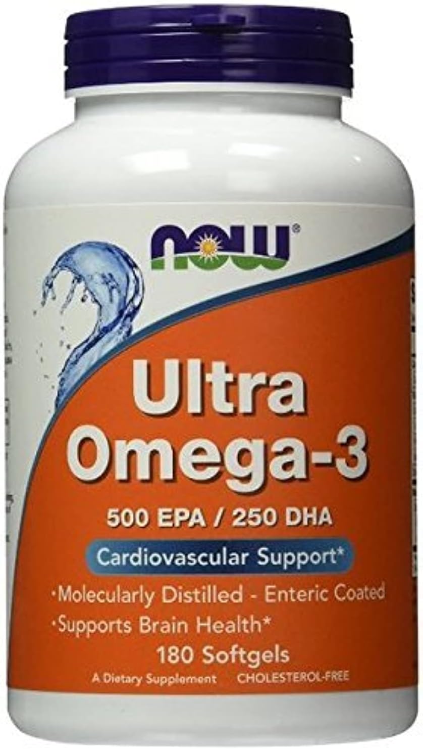 NOW Foods Ultra Omega-3 500 EPA/250 DHA, 180 Softgels, from (Pack of 2)