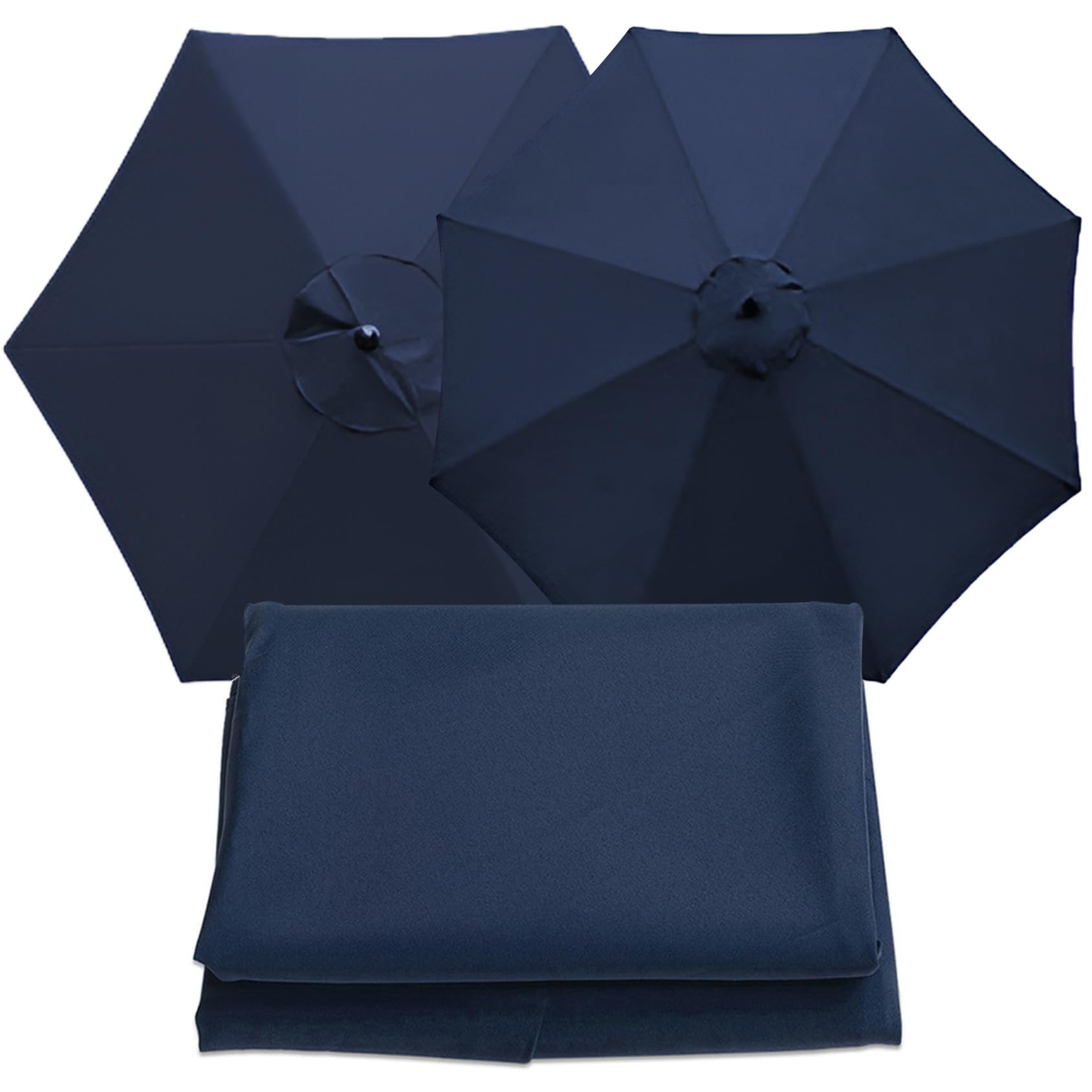 CMJYMX 2.7m 3.0m 3.5m Replacement Parasol Canopy, UV 50+ Cantilever Parasol Top Fabric Cover Sunshade Cloth Fit 6 Ribs/8 Ribs Patio/beach/backyard/swimming Pool Umbrella(Navy blue)