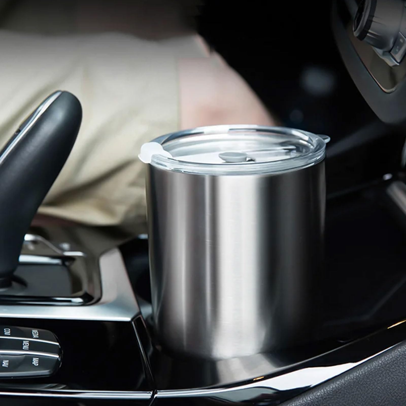 große kapazität Edelstahl-Isolierbecher, Outdoor-Reise-Kaffeetasse mit Deckel und Strohhalm, große Kapazität, Teetassen, Auto-Wasserflasche solide