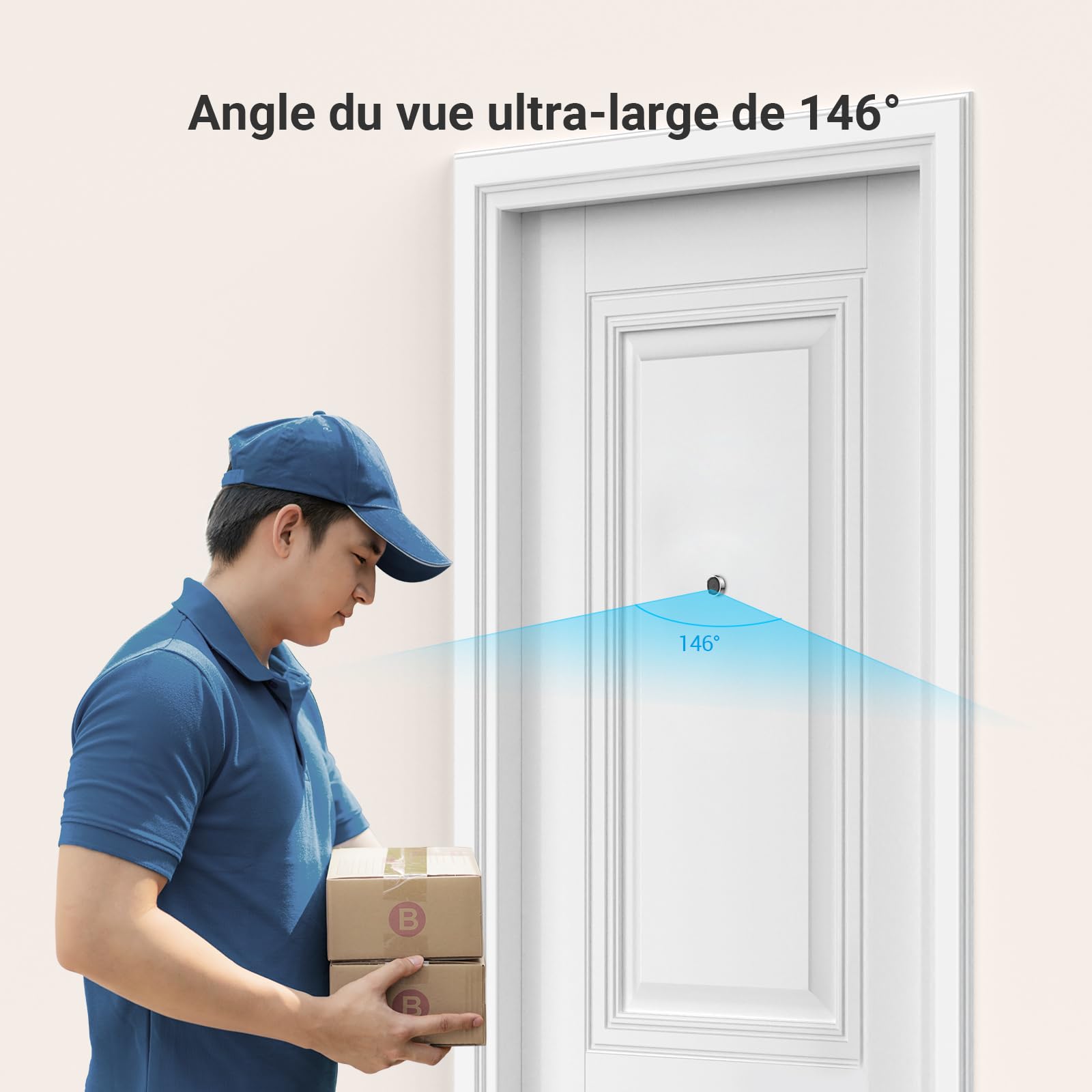 EZVIZ CP2 Visiophone sans Fil 2MP Ecran Couleur 4,3 Pouces Batterie 2200 mAh Angle 146° Wi-Fi 2.4GHz Argent