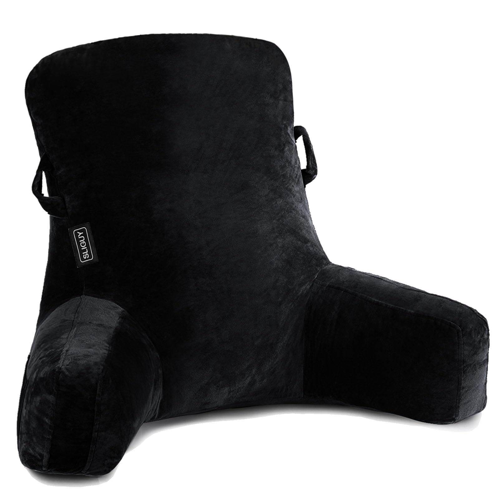 Reading Pillow-Bed Rest Pillow with Detachable Neck Roll & Higher Support Arm for Sitting in Bed Couch or Floor-Backrest Reading Pillow Adult Back Pillow for Reading/Watching TV/Gaming