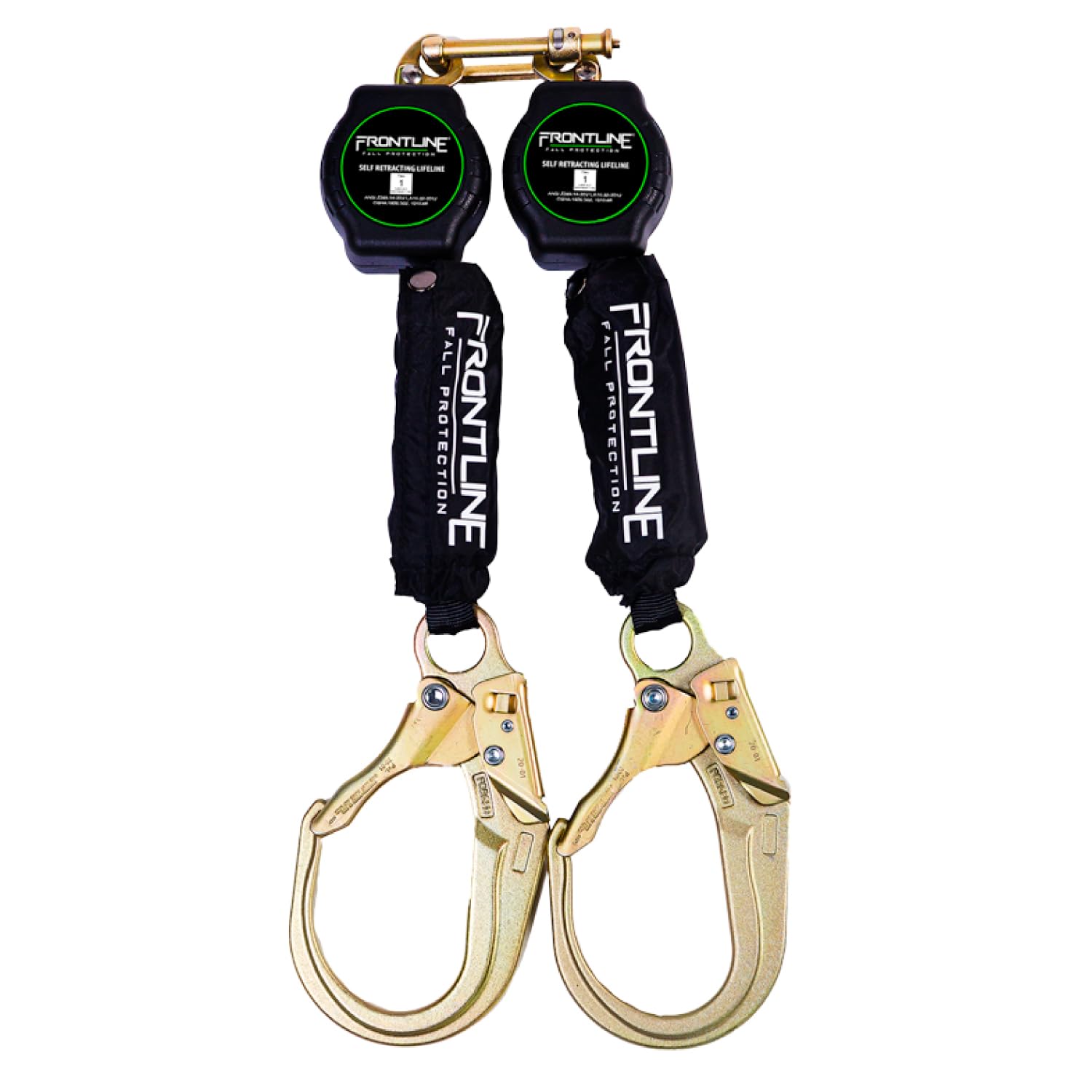 - Frontline RPA062R 6' Aramid Web Twin Leg SRL with Steel Rebar Hooks | 310 lbs Capacity | Lightweight & Durable | Aramid Fiber Webbing Retractable | ANSI & OSHA Compliant | ISO Lab Tested