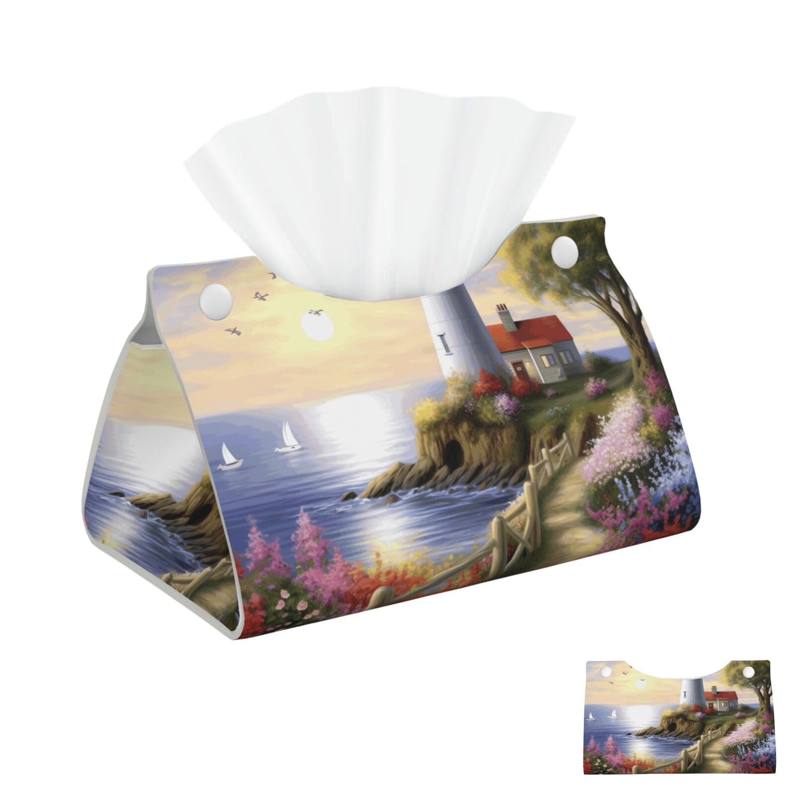 Lighthouse Diamond Painting Tissue Box Cover Square Cube Boxes