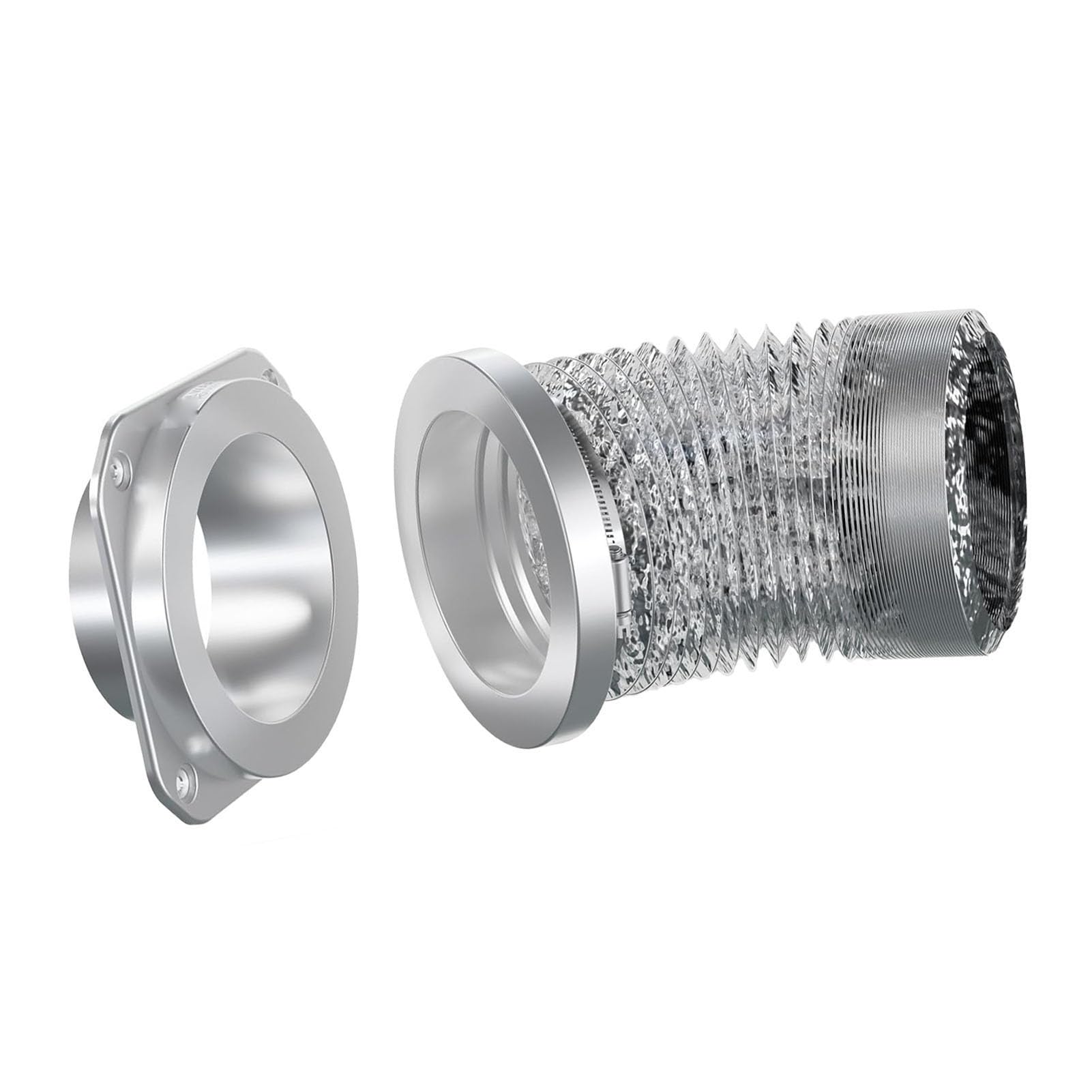 Cryfokt Conector de Ventilación de Secadora con Autoalineación, Kit de Fácil Instalación con Sello Hermético para un Rendimiento Eficiente de la Secadora en el Hogar