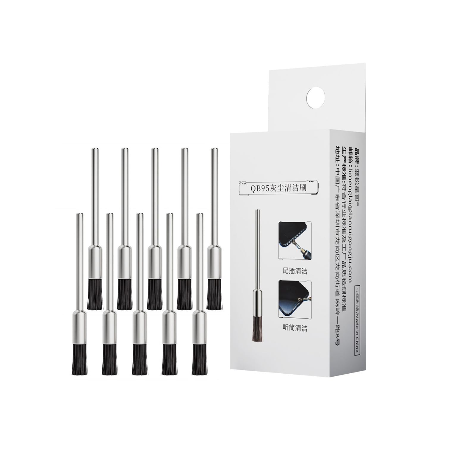 Oxxggkao C 10Pcs Highly Density Bristle Leaning Brushes 3Mm / 2.35Mm Electri Grinding Tool For Gadget Repair And Precisely Dusting Electroni Cleaning Brush