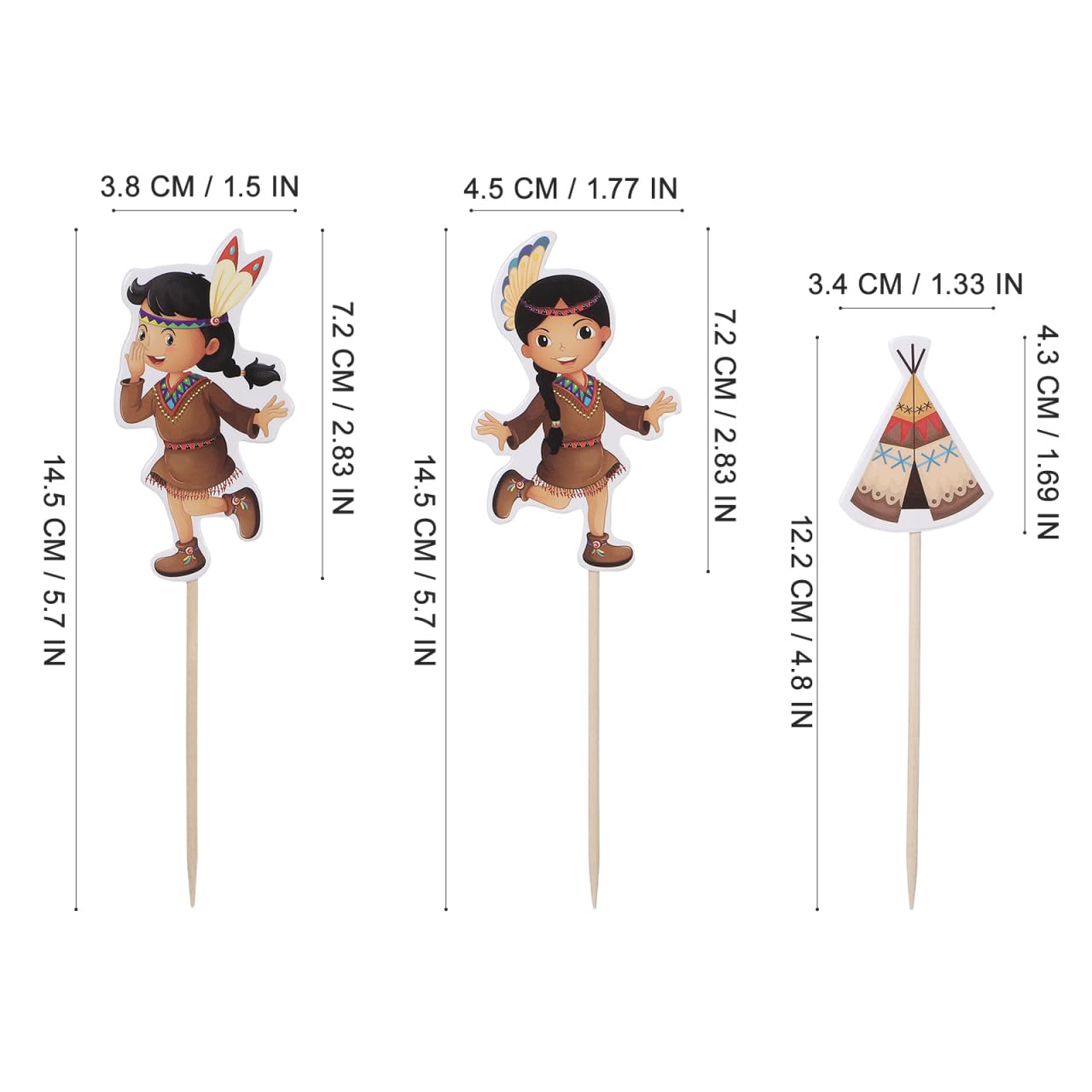 24 Thanksgiving Cupcake-Topper – Indianer-Motive Für Kuchen, Muffins & Deko, Ideal Für Herbst-Partys