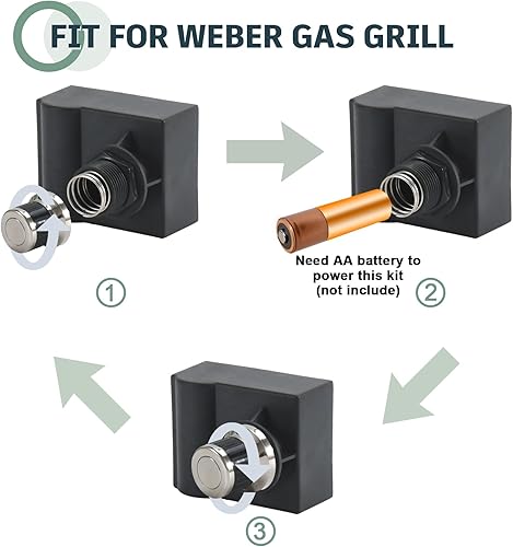 Vista 46 de GasSaf Spark Generator - Encendedor de 2 salidas con botón pulsador de repuesto para Broil King, Broil-Mate, Charbroil, Grillmate, Jenn Air