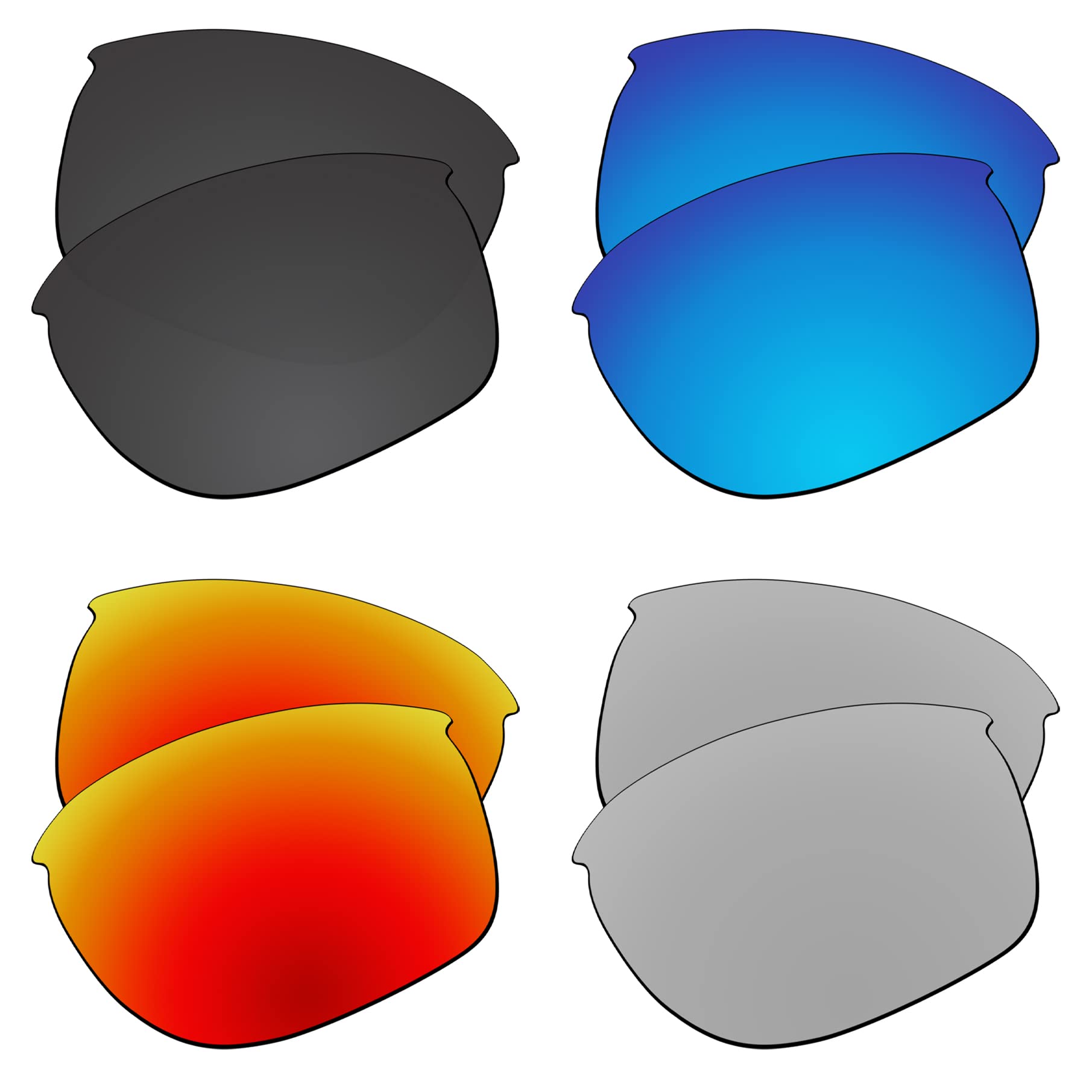 EZReplace Lentes de repuesto para gafas de sol Oakley Sliver Edge Asian Fit OO9414 (lentes polarizadas) – Se adapta a Oakley Sliver Edge Asian Fit Frame (negro carbón+azul hielo+rojo fuego+metal