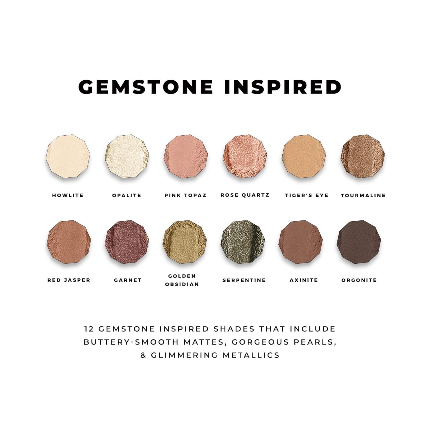 blinc Rare Gem Eyeshadow Palette, Long-Lasting, Creamy, Blendable and Pigmented Matte, Shimmer and Metallic Eyeshadows - Image 3
