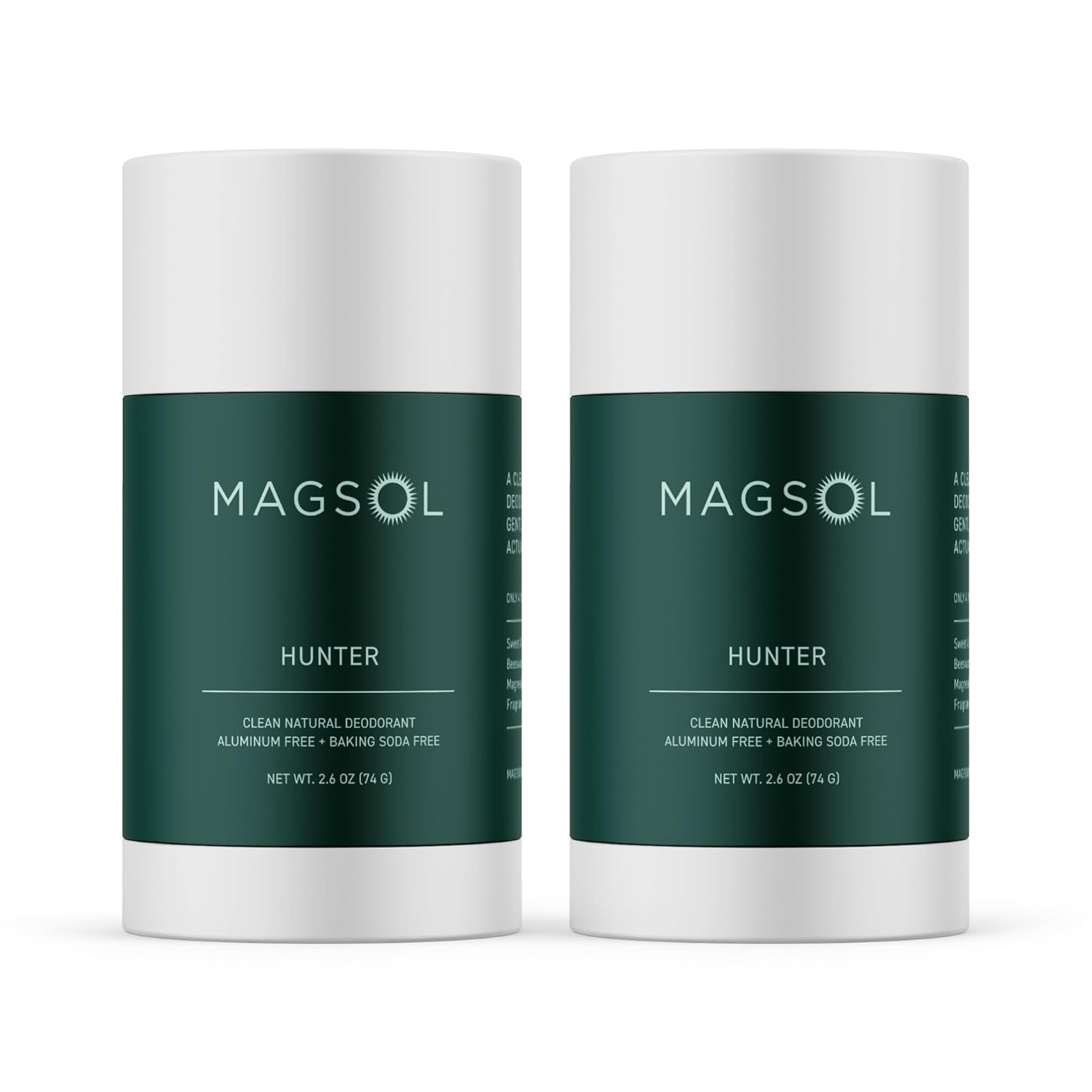 MAGSOL Natural Deodorant for Men, Aluminum Free Deodorant for Women (2 Pack) (Sandalwood)