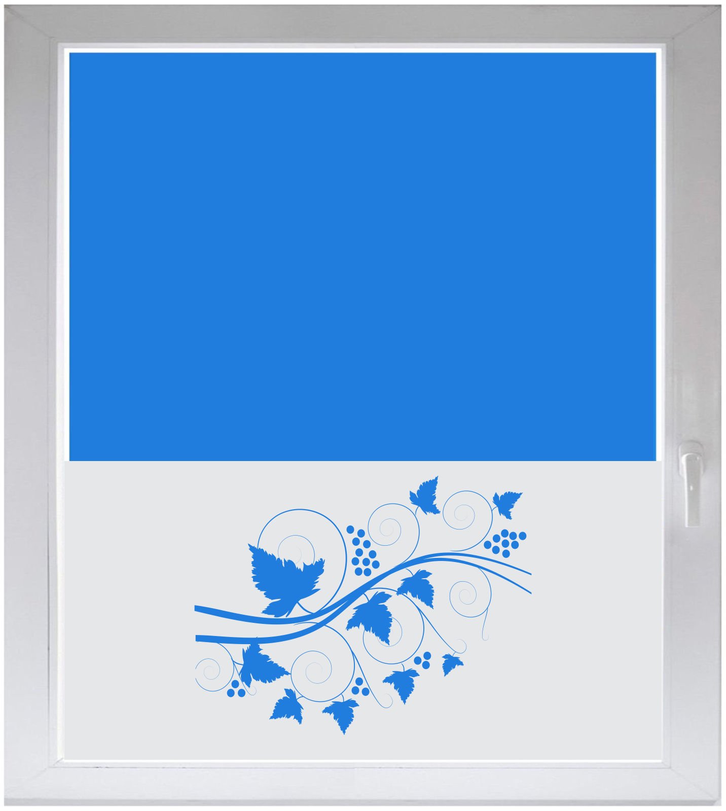 Vitrophanie dépolie occultante motif fleurs carrés fenêtres W649