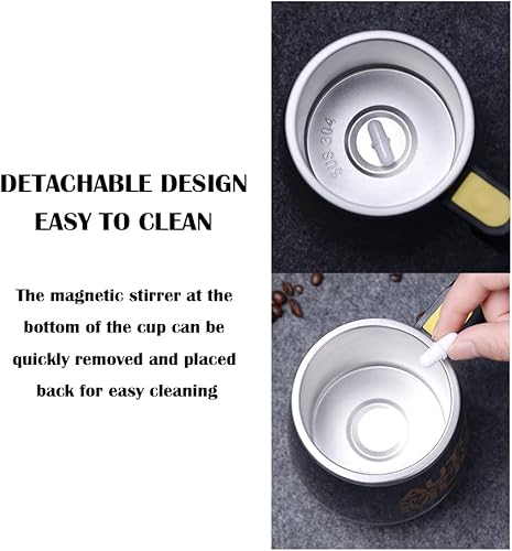 Miniatura 3 de Taza recargable autoagitación – Taza magnética eléctrica de acero inoxidable de mezcla automática para oficina, cocina, viajes, hogar, café, té,
