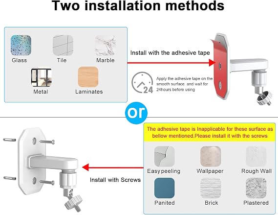 AOZTSUN Adjustable Baby Monitor Mount Compatible with HelloBaby HB6550 HB65/HB66/HB248,ANMEATE SM935E,Nanit Pro Smart Baby Monitor Wall Mount Easy to Install