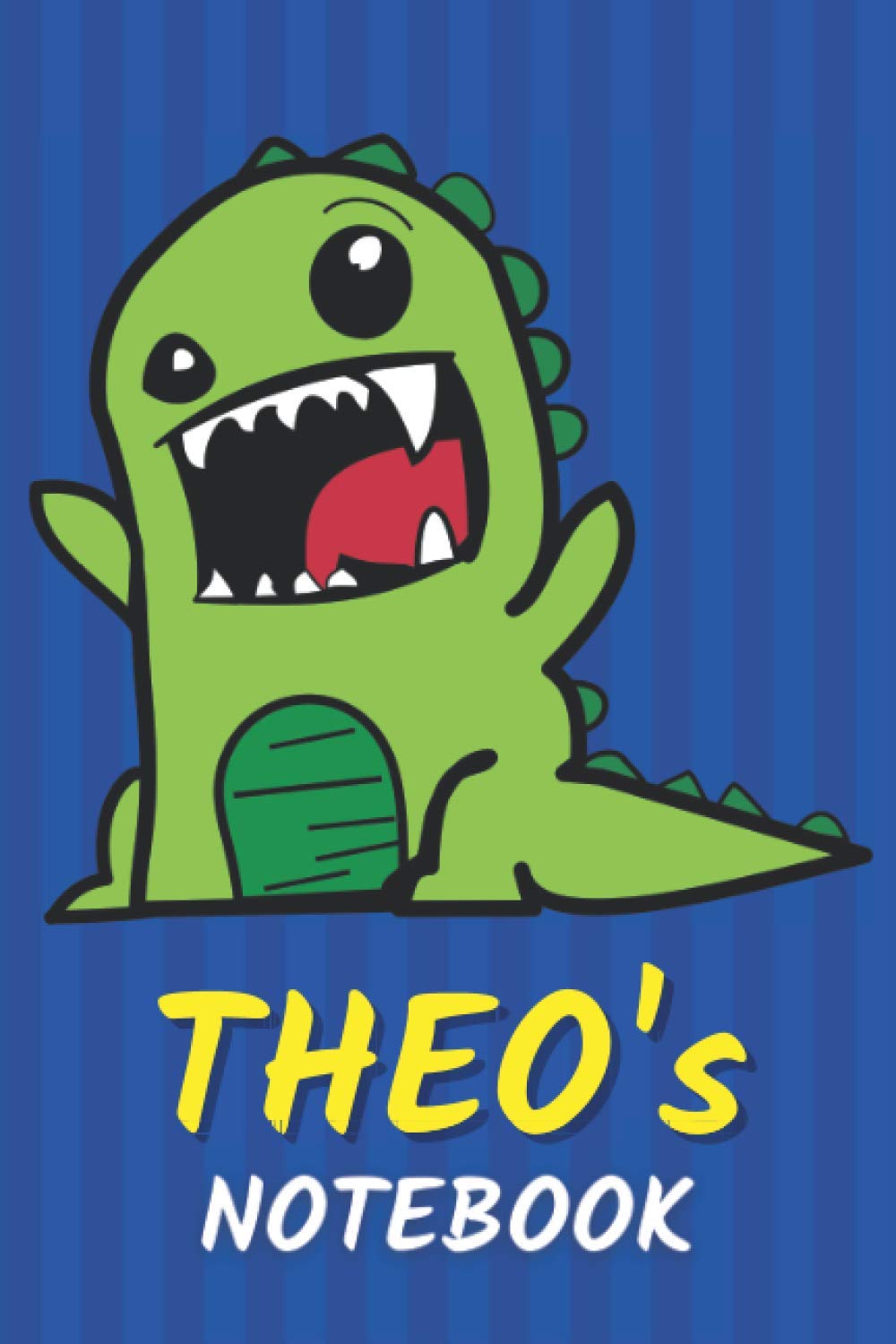 Theo's Notebook: T-Rex Dinosaur Personalized Journal For Theo