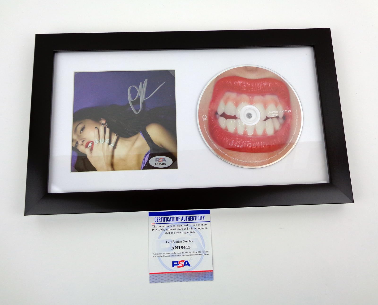 Guts CD Signed Autographed By Olivia O. Rodrigo Framed PSA/DNA COA