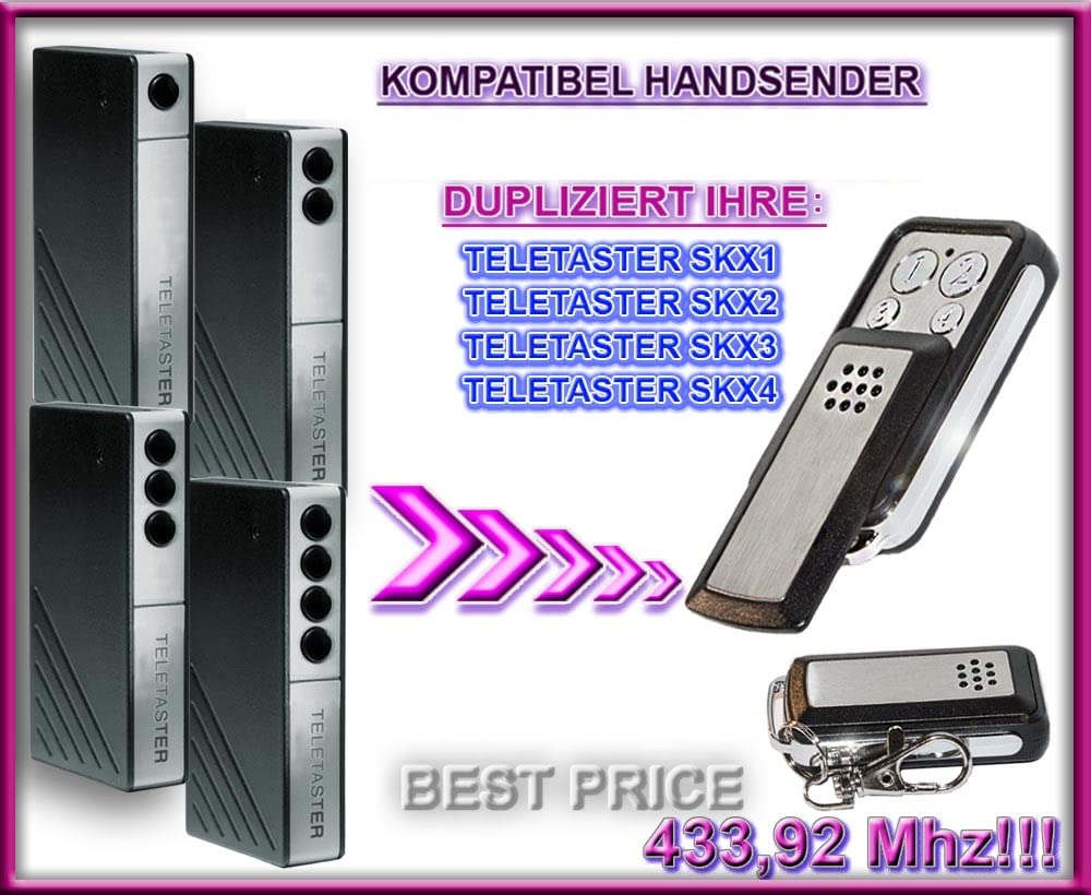 Teletaster SKX1 / SKX2 / SKX3 / SKX4 kompatibel handsender / 4-Kanal klone Fernbedienung 433,92Mhz Fixed Code kopiergerät