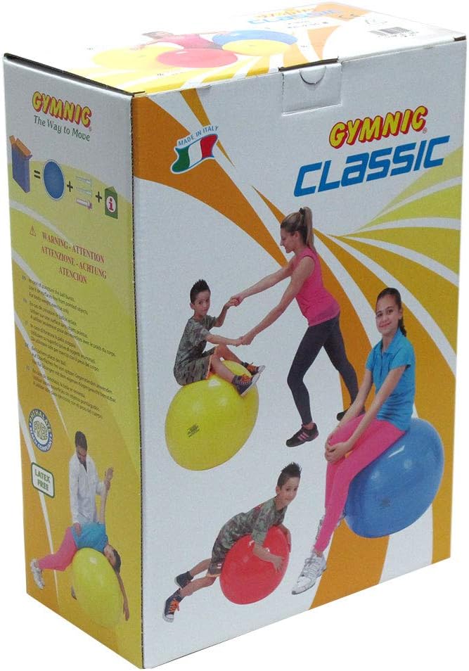 Gymnic Gimniku 45 Balance Ball, Yellow, 17.7 inches, PVC, 3+ Years, Made in Italy