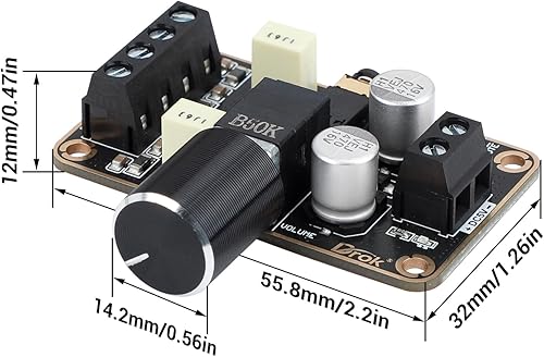 Miniatura 4 de Amplificador de audio de la marca DROK, súperpequeño, de 3 W + 3 W, CC 5 V, panel de amplificador de potencia digital, doble canal. Amplificadores