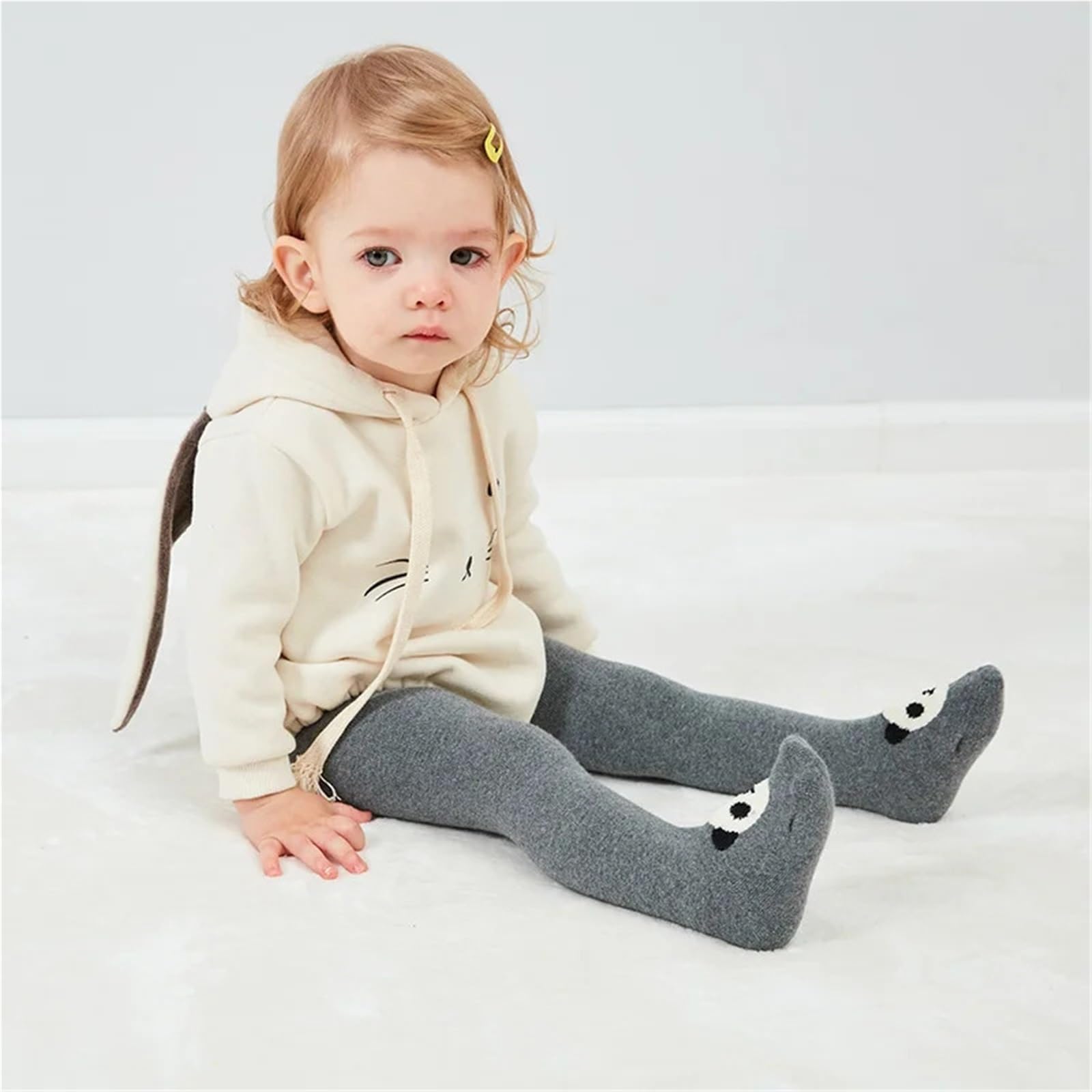 Collant Invernali in Cotone for Bambini da Bambino – Collant Spessi in Spugna Termica con Stampa Animalier for Bambini(Khaki Bear,L(24-26))