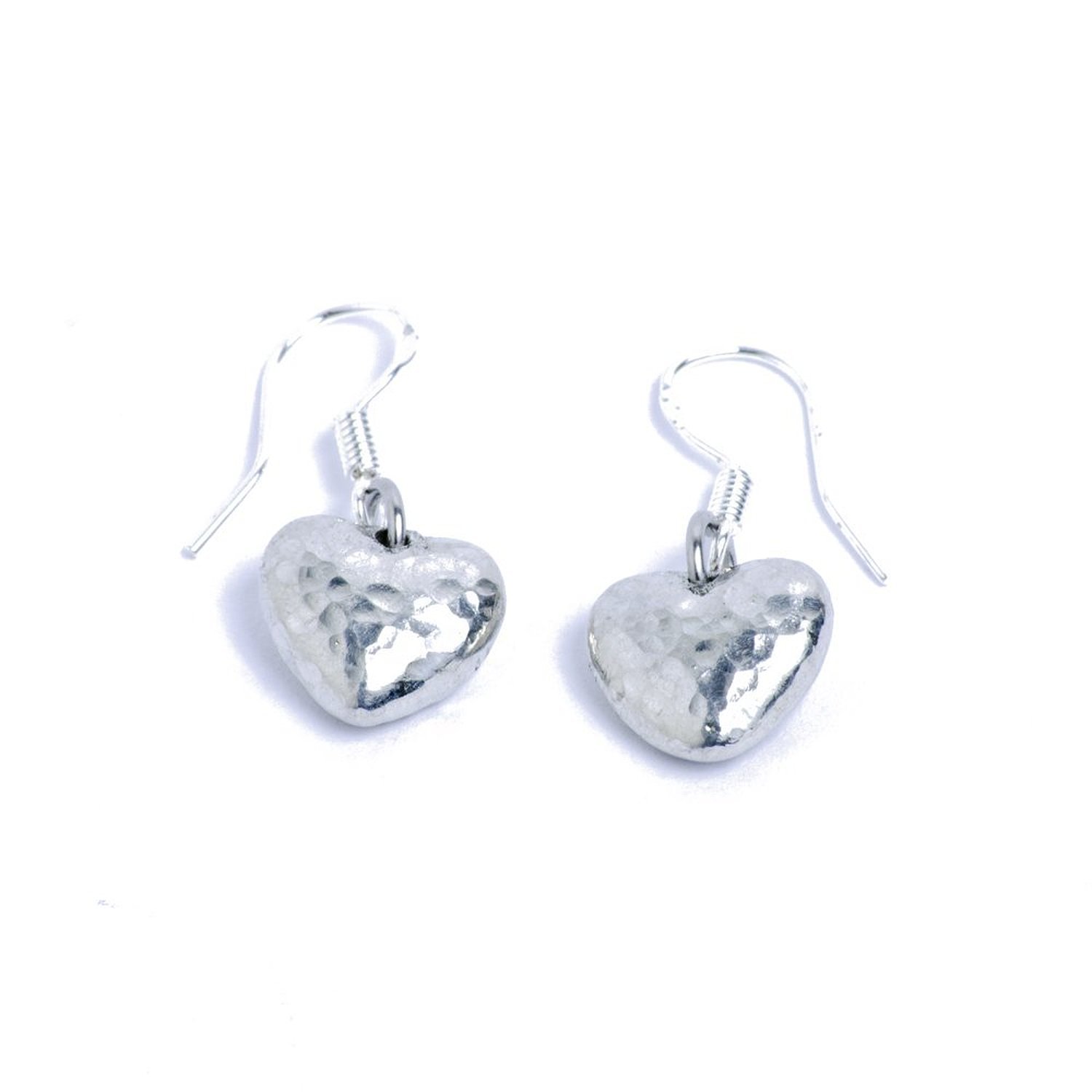 Tin Anniversary Beaten Heart Earrings