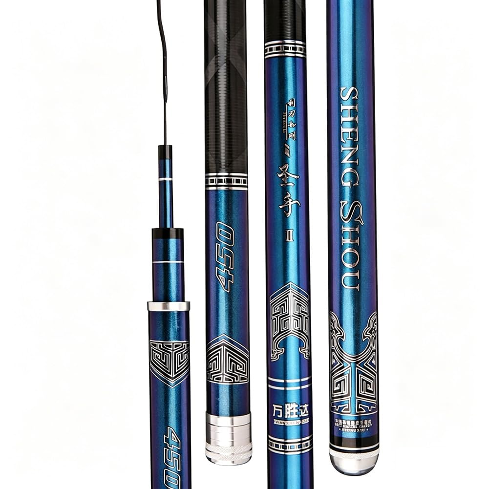 Canna da Pesca telescopica ad Alto tenore di Carbonio da 3,6 m a 8,1 m – Canna Ultra Rigida per la Pesca alla Carpa, Attrezzatura da Pesca(4.8m)