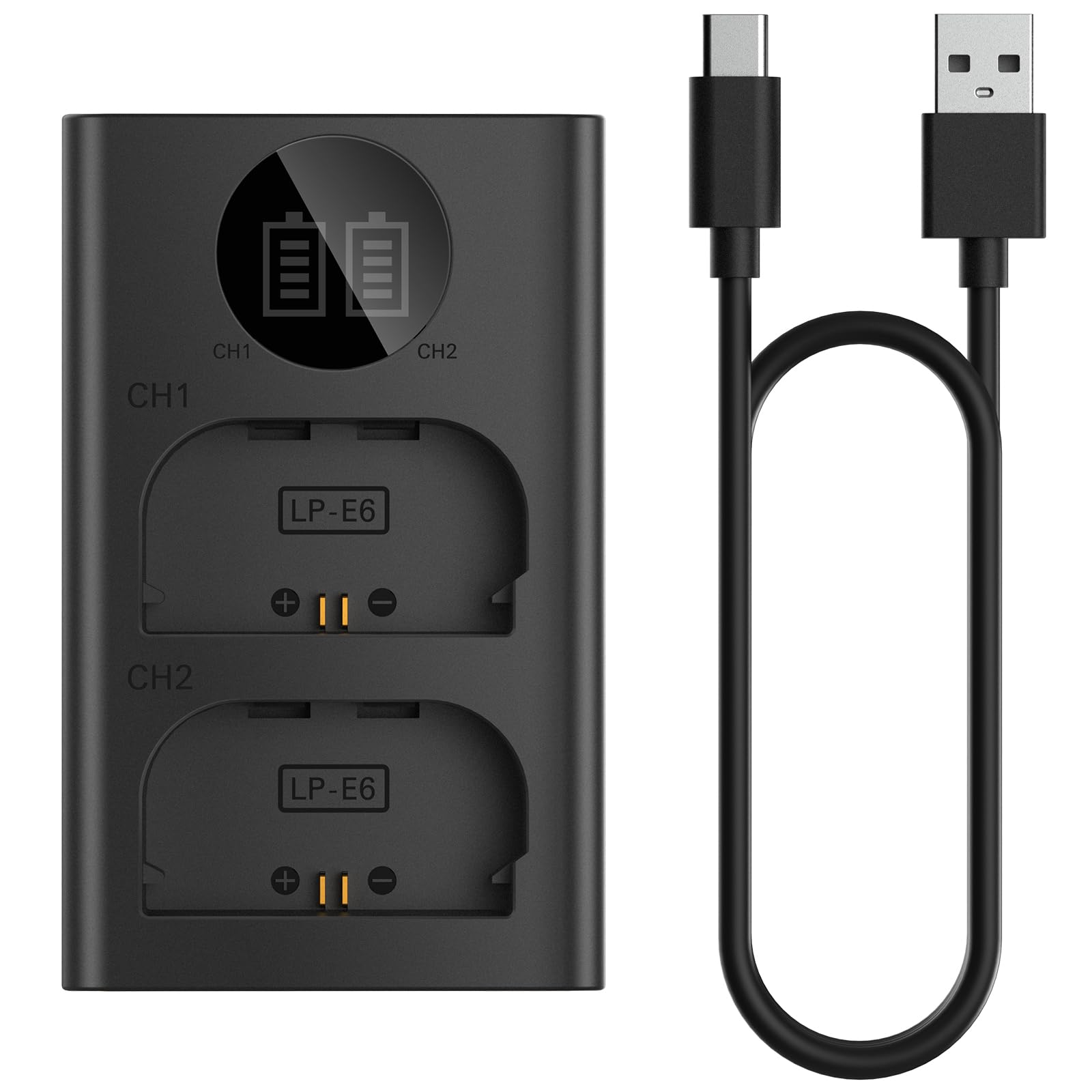 LP-E6 Dual Cameras Battery Charger for Canon LC-E6 LC-E6E LC-E6N LP-E6NH