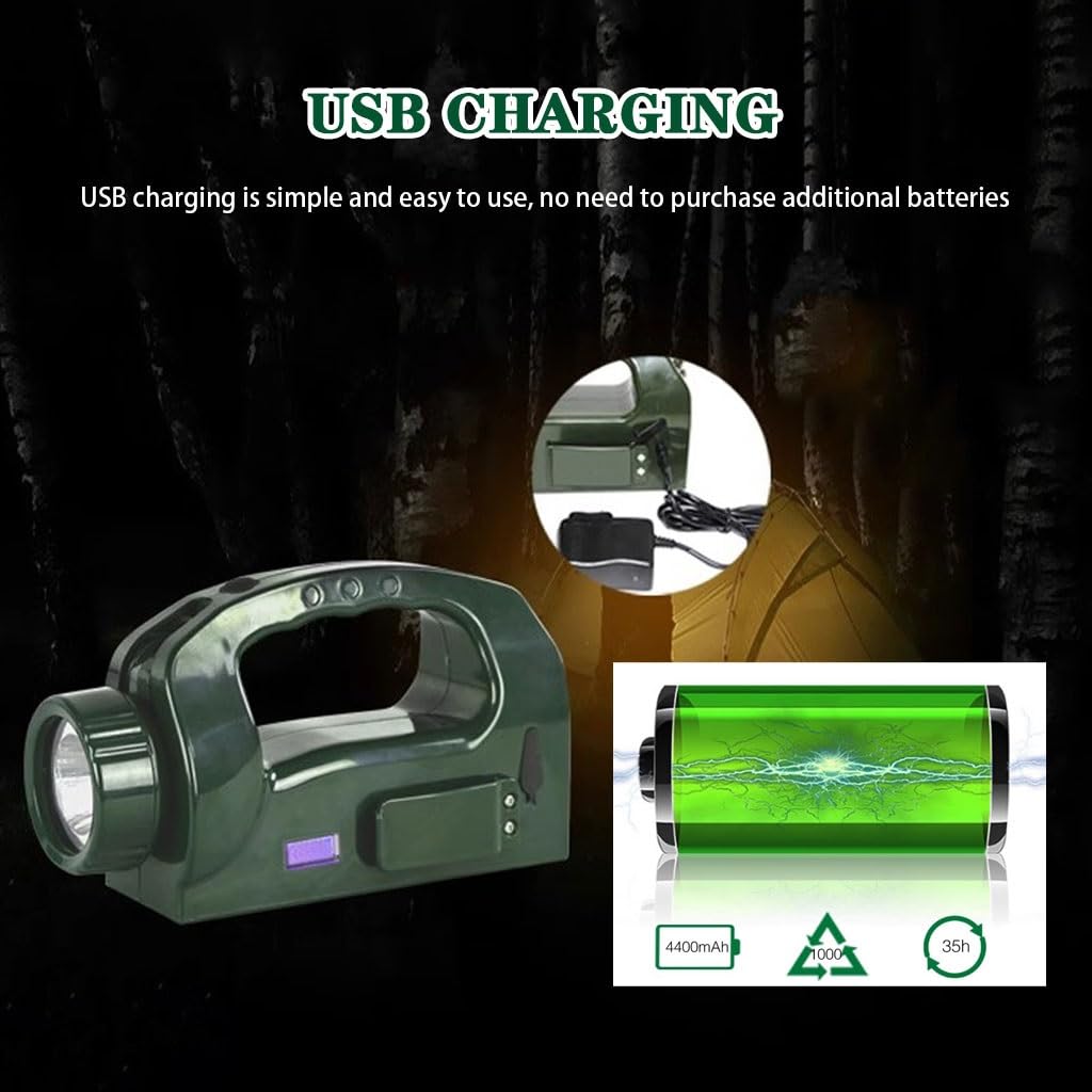 Torcia Elettrica Manuale Con Ricarica USB, Lmpermeabile IP66, Torcia Elettrica Di Emergenza A Manovella, Per Campeggio, Arrampicata