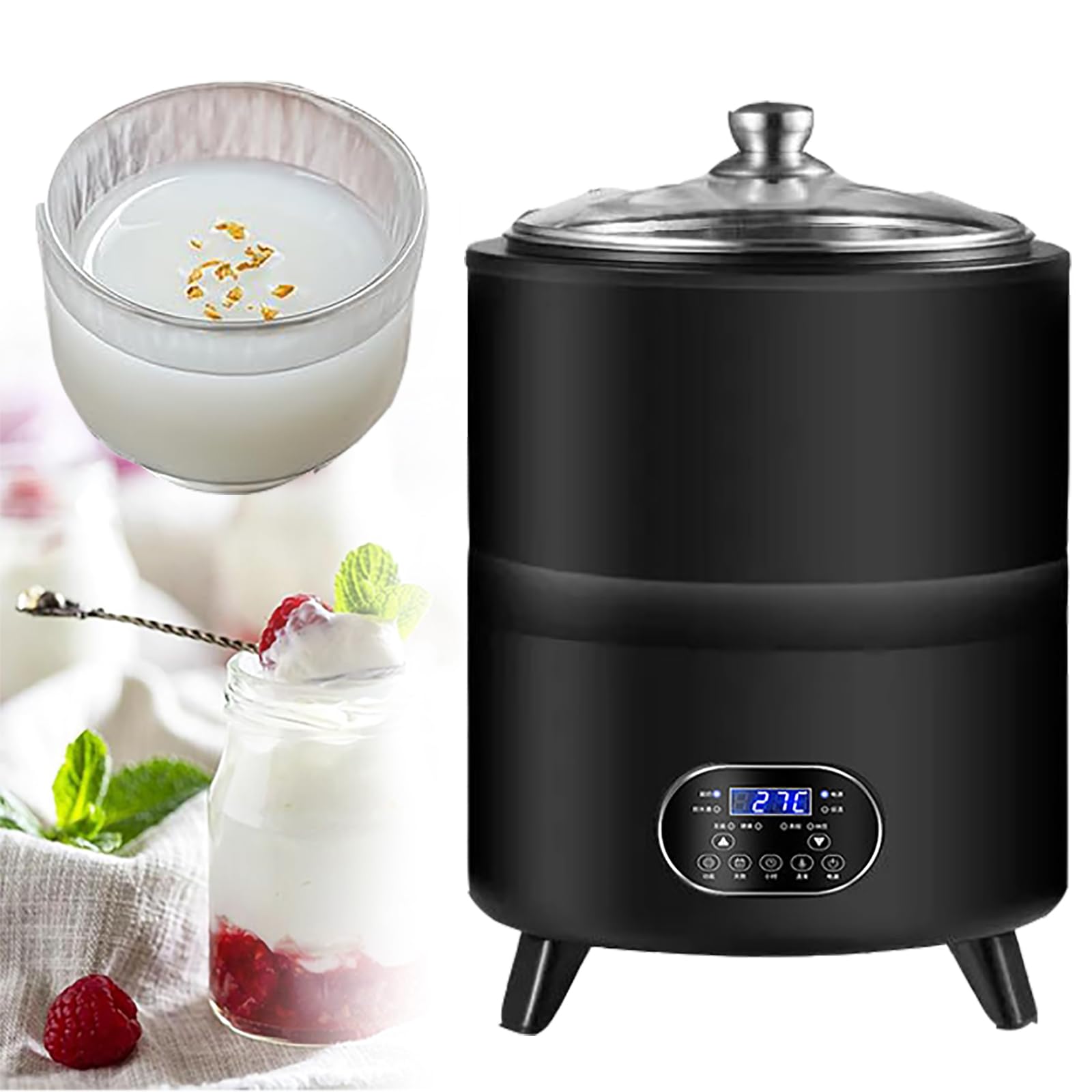 Wsexyy Yogurt Fermentation Machine, 8l Electric Yoghurt Maker, 400w Automatic Yoghurt Maker Machine With Time And Temperature Control, 360° Constant Temperature Fermentation, For Yogurt Cheese Natto