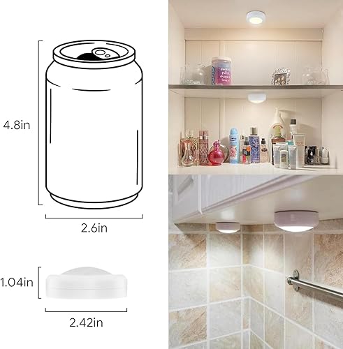 Miniatura 8 de Aokpsrt Luces de disco con control remoto, 16 luces LED inalámbricas intercambiables de color, luces debajo del gabinete, luces a pilas con