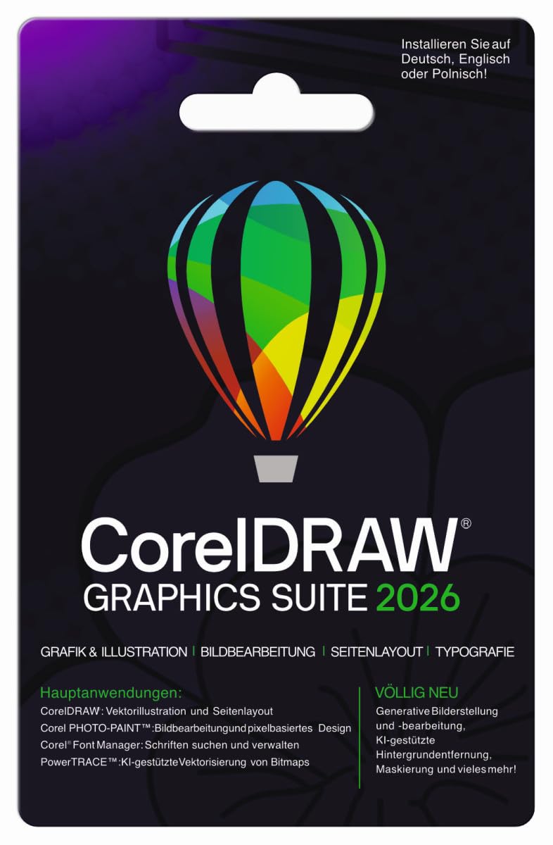 CorelDRAW Graphics Suite 2026 Windows / MAC /Dauerlizenz DE / ML #PKC | ProductKeyCard, kein Datenträger enthalten