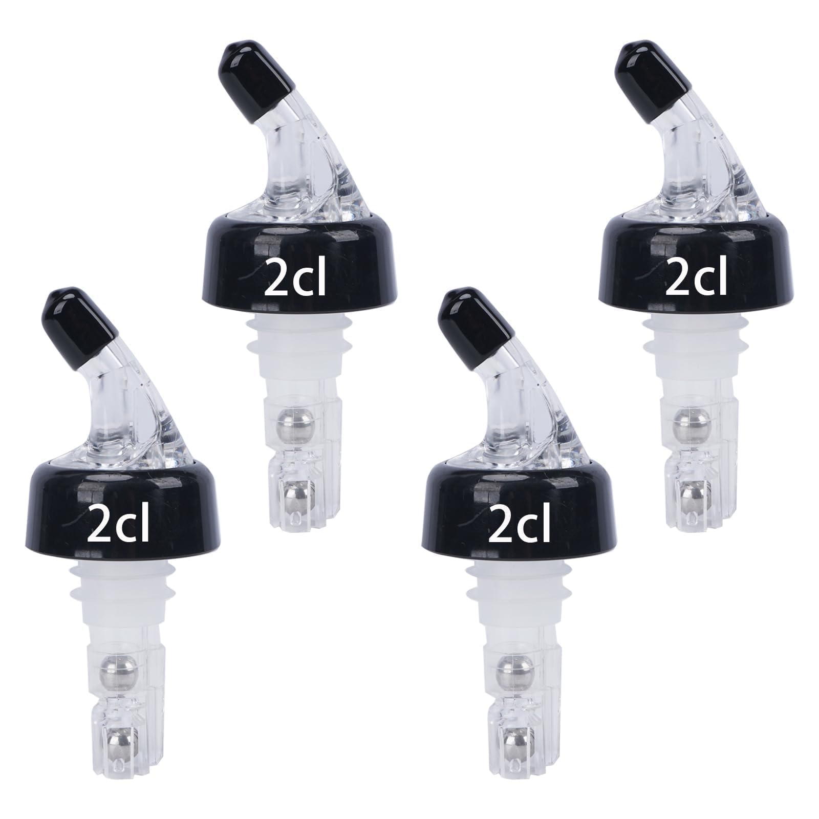 4 Piezas Vertedor de Botellas 20ml Vertedor Automático de Botellas Medido Vertedor de Botellas Vino 2CL Cónica Boquillas Anti-Goteo Dispensador para Bebidas Cócteles Aceite y Vino