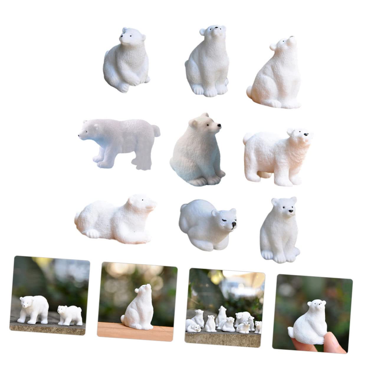 YARNOW 27pezzi Miniature Decorazioni Orso Polare Per Ornamentazione Casa e Giardinaggio Accessori Per Decorazione Interna Ed Esterna Per Scene Festive