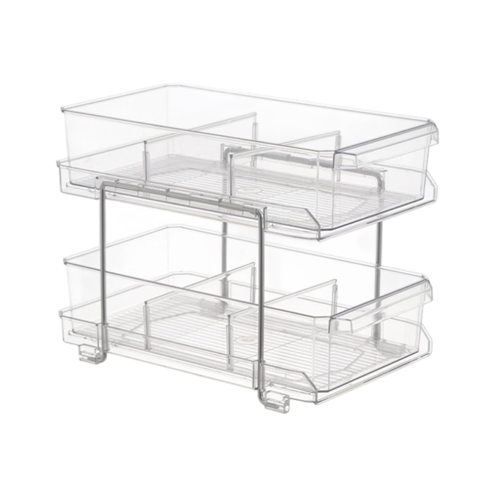 Tsophreniq A Under Sink 2-Tier Sliding Shelf With Dividers For Kitchen Bathroom Space Saving Storage Djustable Kitchen Rack