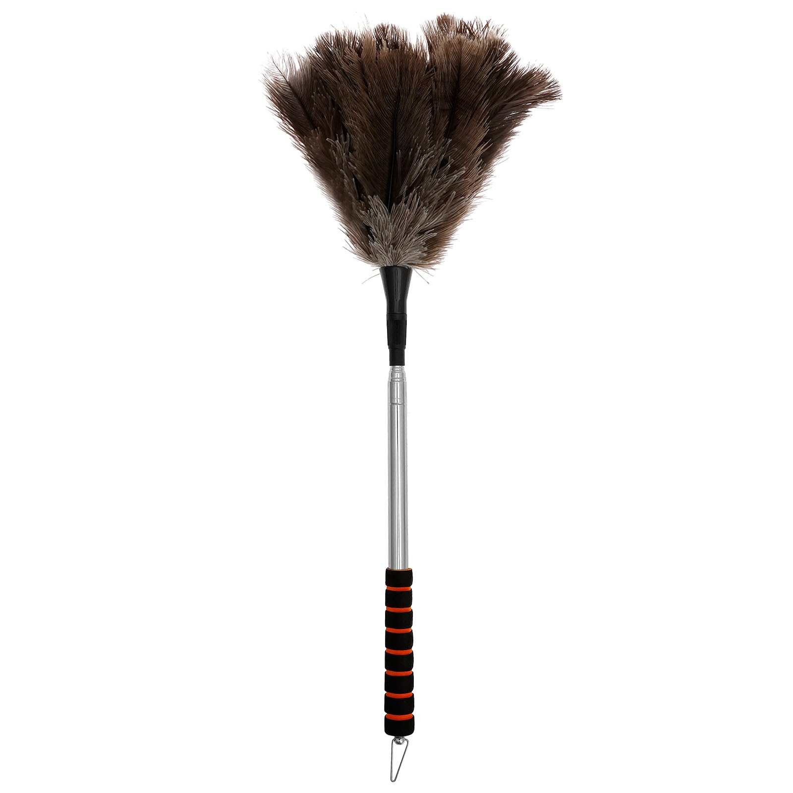 Zhjiutak Extendable 201Cm Extendable Ostrich Feather Duster, Anti Static Reusable Cleaning Tool Household Duster For Cleaning Ceiling Fan, Blinds, Car(Extendable 201Cm)