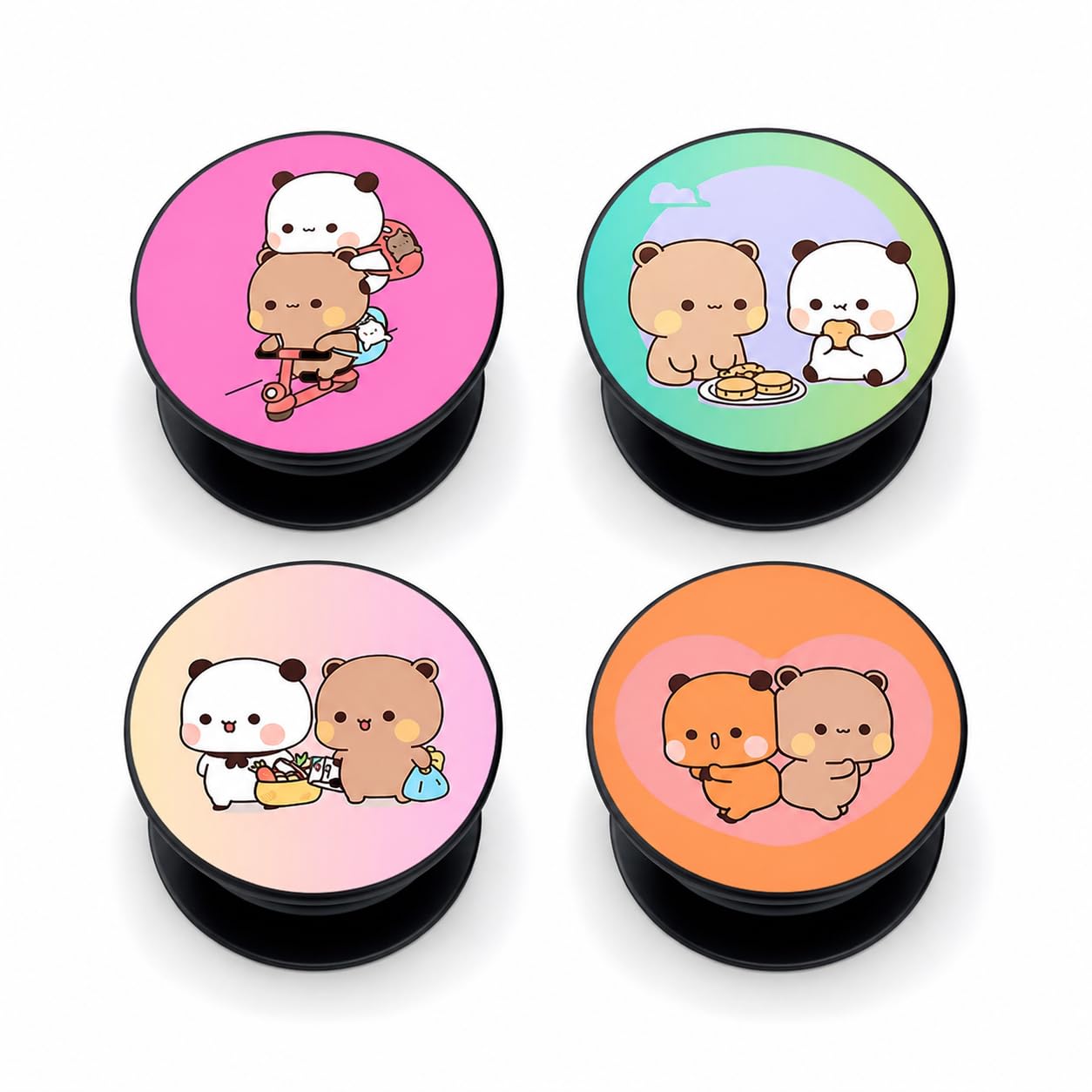 bubu dudu Printed Phone Grip Mobile Holder Finger Grip Mobile Back pop Holder Mobile Socket Grips for Smartphones Phone Grip for Girls/Boys Pack of 4 (bubu dudu Printed Desing Combo 2)-image-17