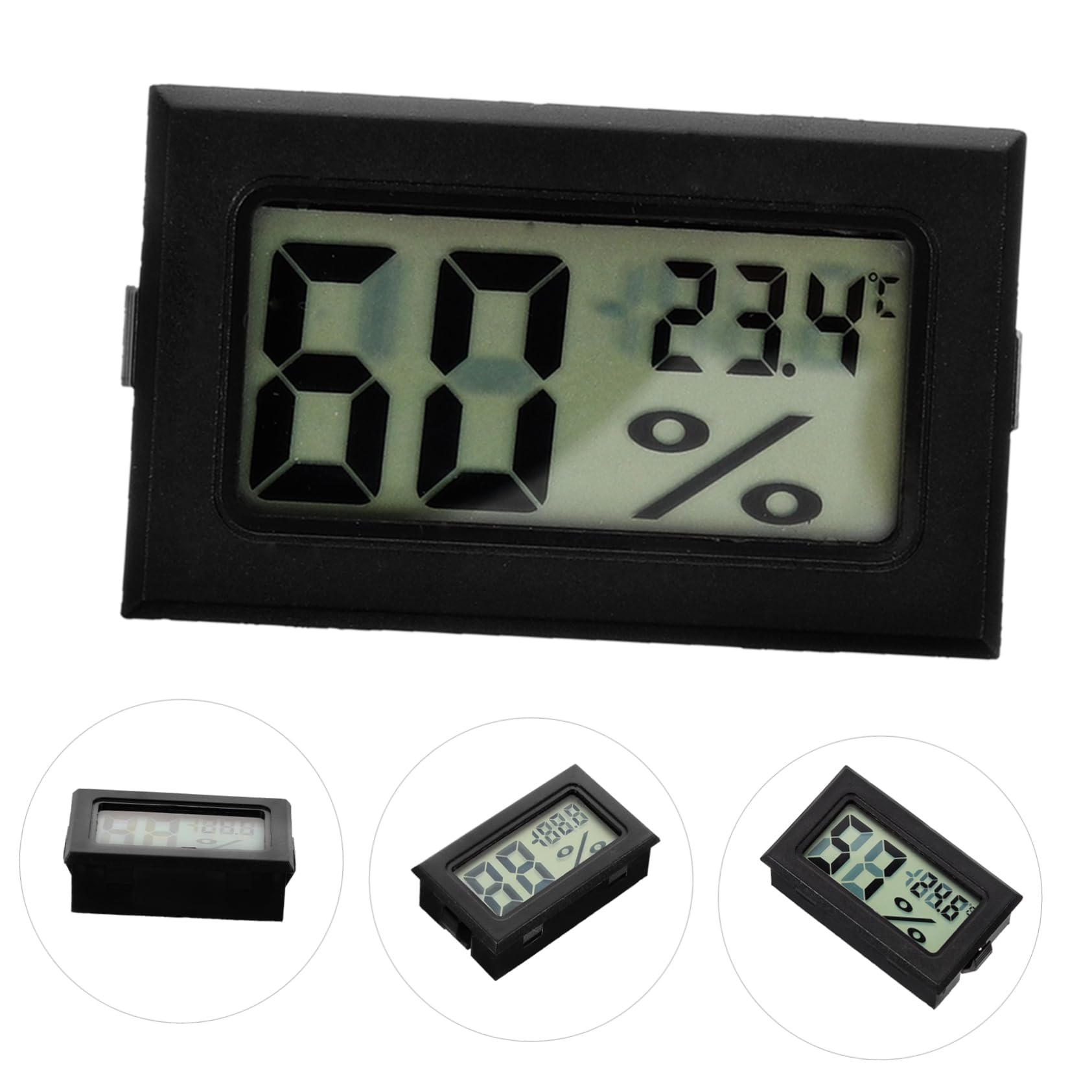Amosfun 4 Sätze Hygrometer-thermometer Hygrometer Für Innen Feuchtigkeit Kleines Digitales Zimmerthermometer Drinnen Kleines Innenthermometer Abs Schwarz 3 Stück * 4