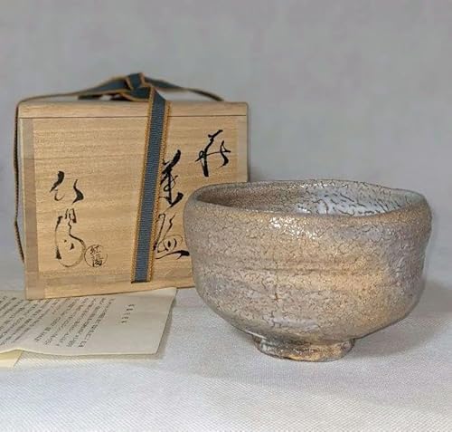 ア23 『服部要萩』作　萩焼馬上盃茶碗　共箱　抹茶碗　茶道具 ア23 『服部要萩』作 萩焼馬上盃茶碗 共箱 抹茶碗 茶道具